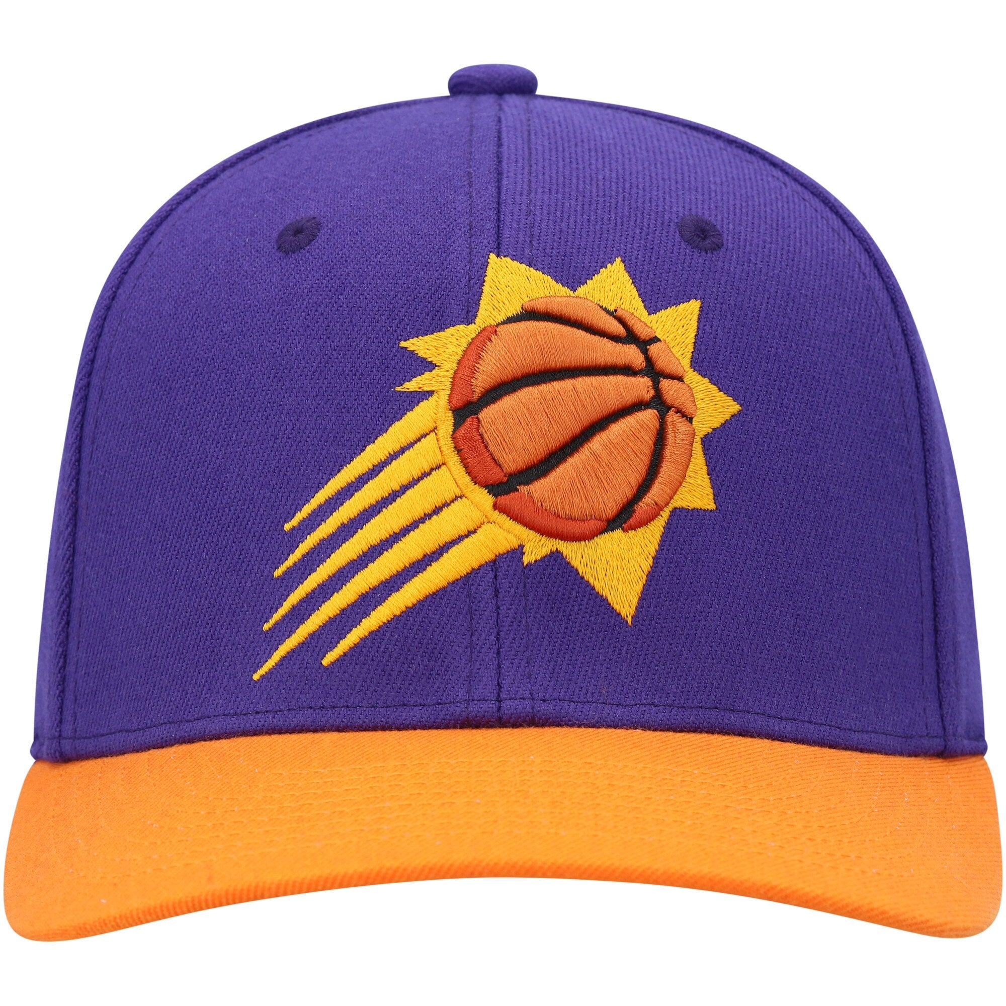 MENS MITCHELL & NESS NBA TEAM 2TONE STRETCH SNAPBACK NBA SUNS - PURPLE-ORANGE