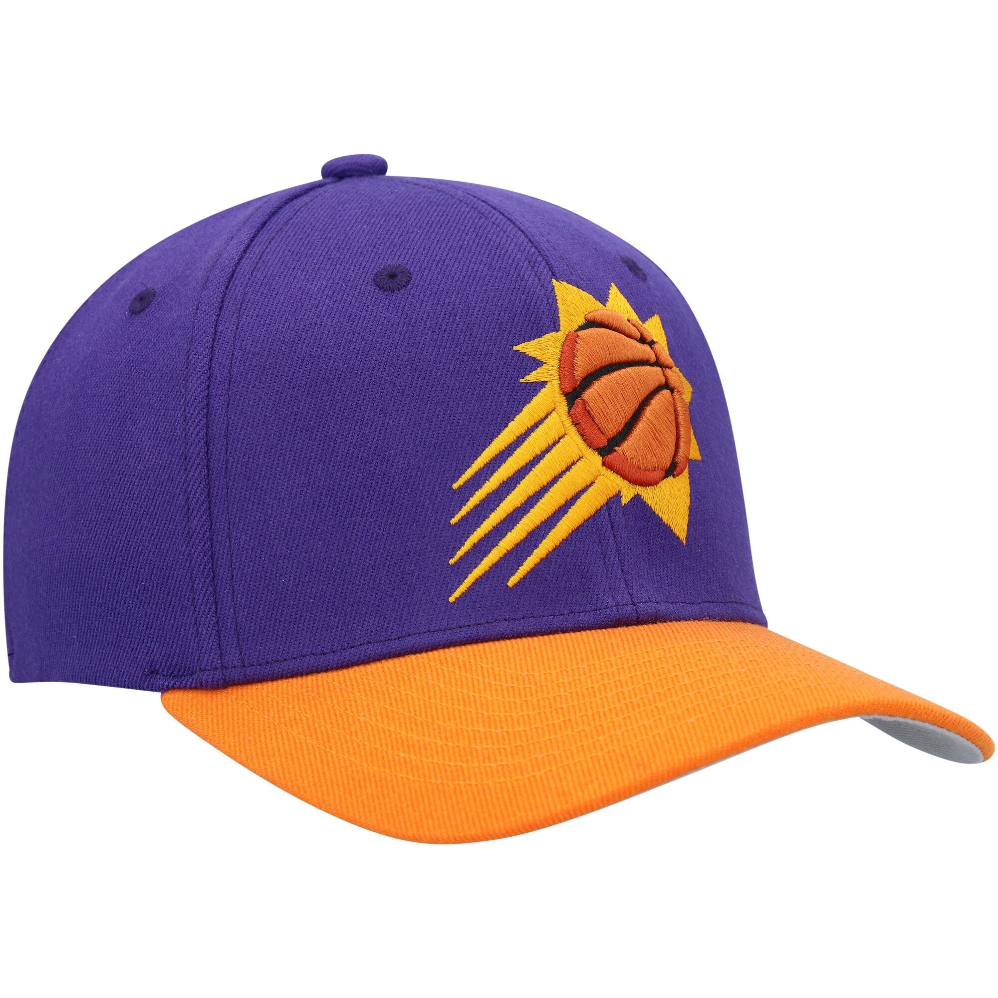 MENS MITCHELL & NESS NBA TEAM 2TONE STRETCH SNAPBACK NBA SUNS - PURPLE-ORANGE