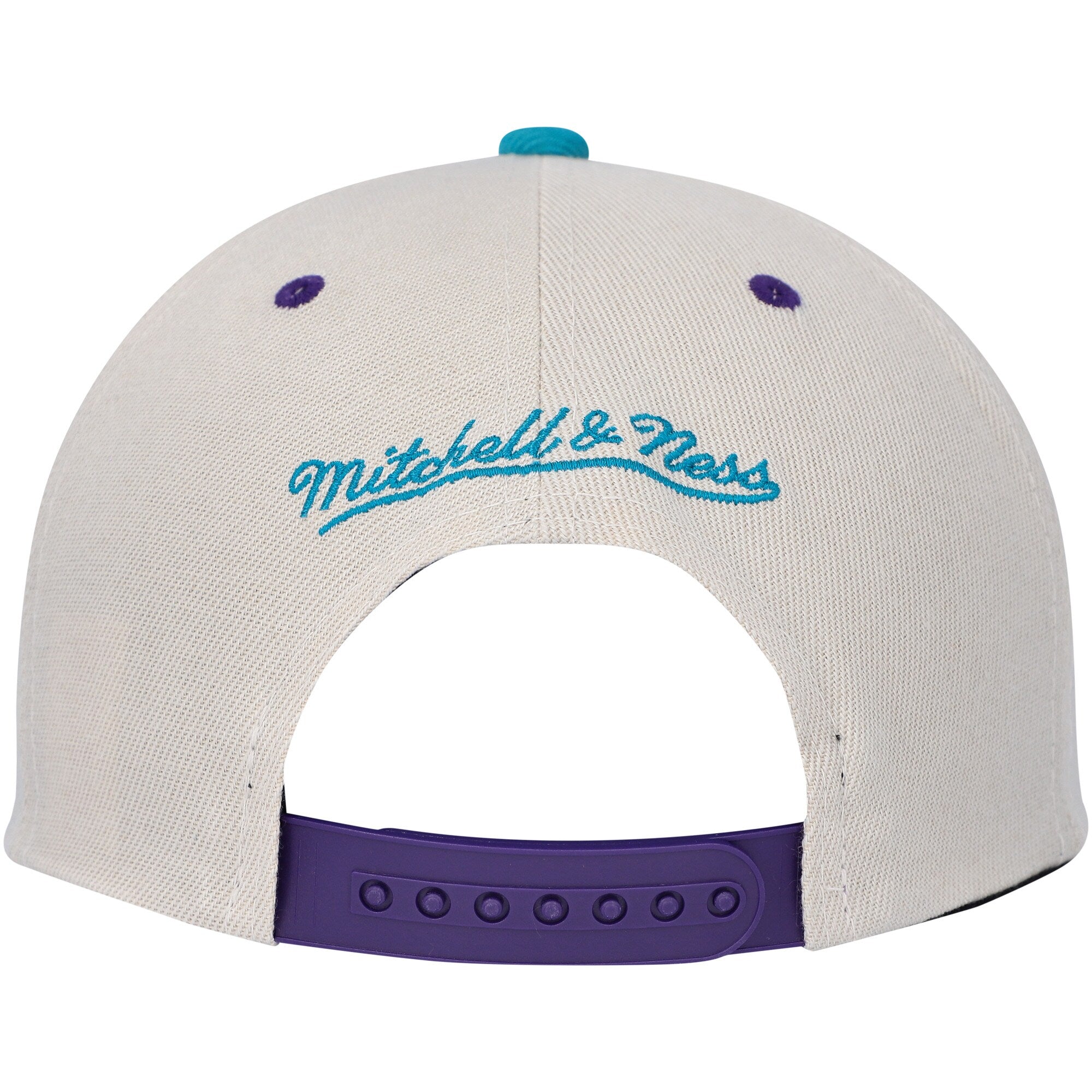 MENS MITCHELL & NESS NBA POP PANEL SNAPBACK HWC HORNETS - OFF WHITE-TEAL