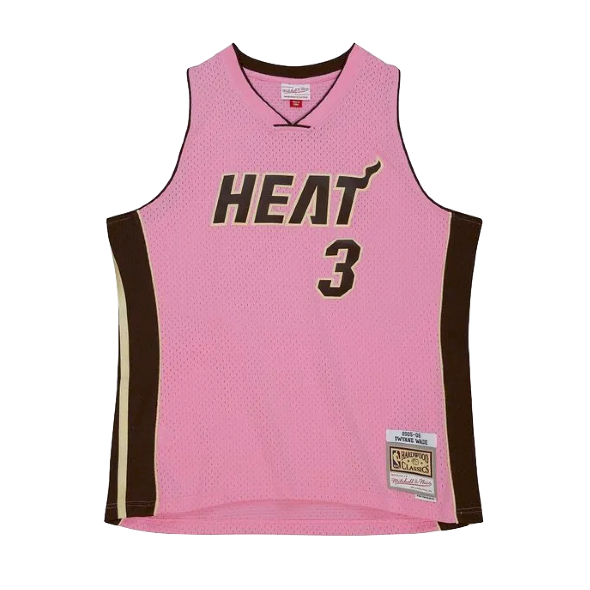 MENS MITCHELL & NESS PINK SUGAR BACON SWINGMAN JERSEY HEAT 2005 DWYANE WADE