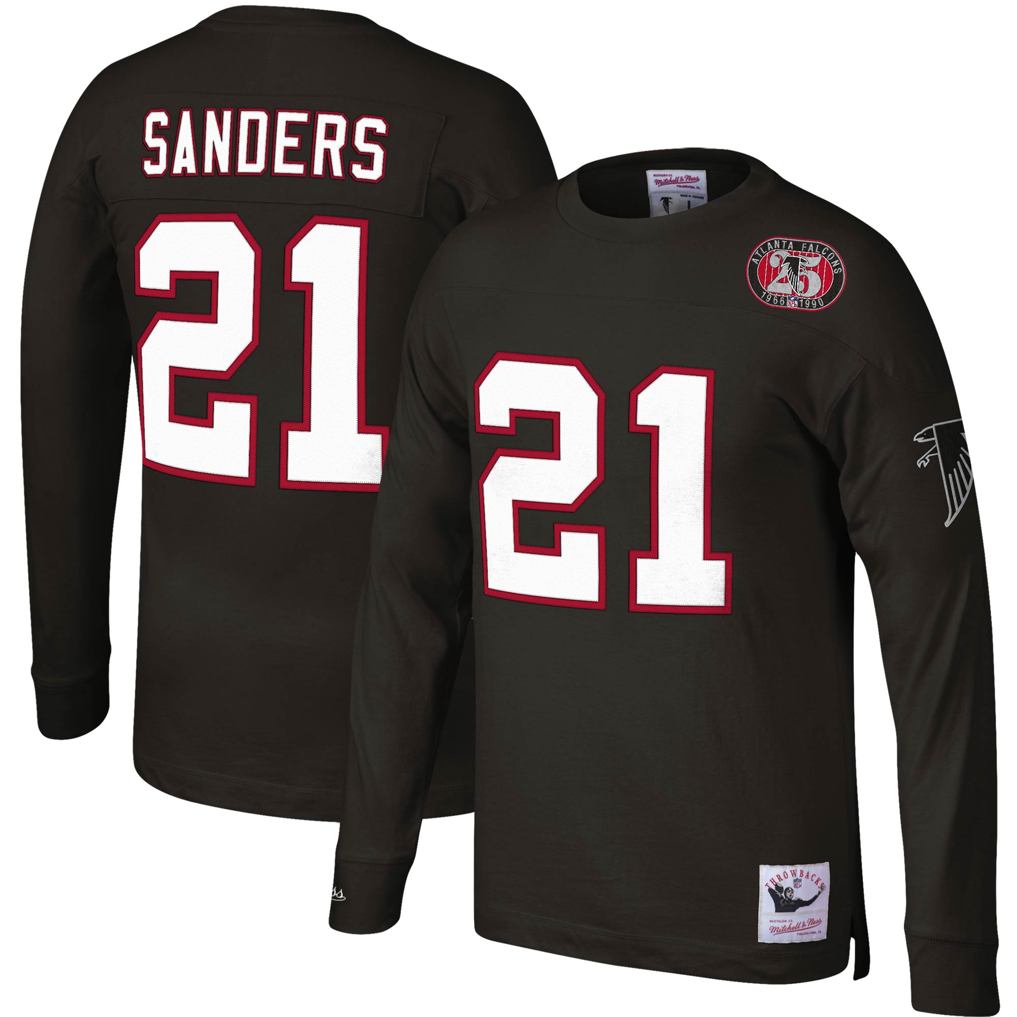 Mens Mitchell & Ness NFL N&N LS TEE FALCONS 1989 DEION SANDERS