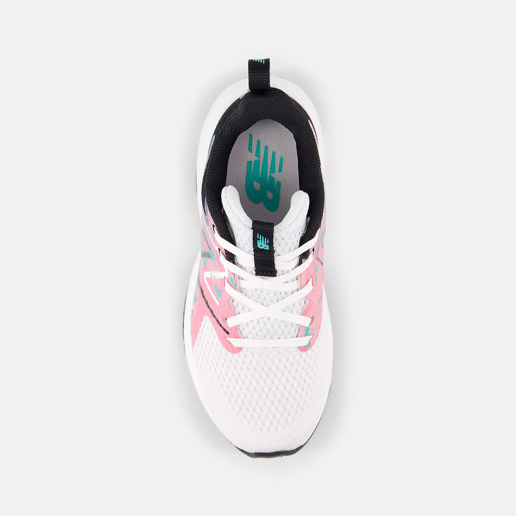 [PKRAVFP2] PRESCHOOL NEW BALANCE RAVE RUN V2 (PS) 'WHITE PINK PAINT SPLATTER'