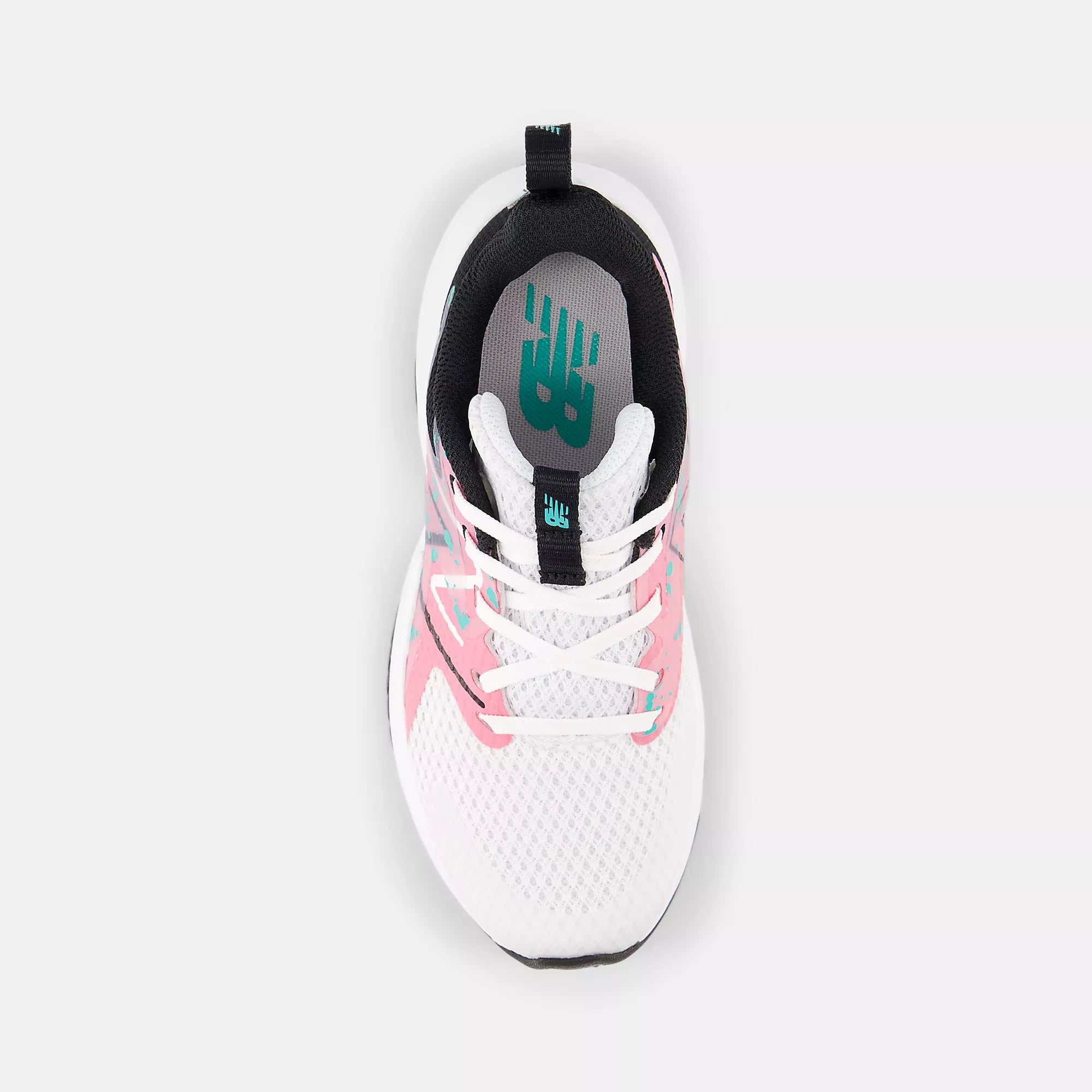 [PKRAVFP2] PRESCHOOL NEW BALANCE RAVE RUN V2 (PS) 'WHITE PINK PAINT SPLATTER'