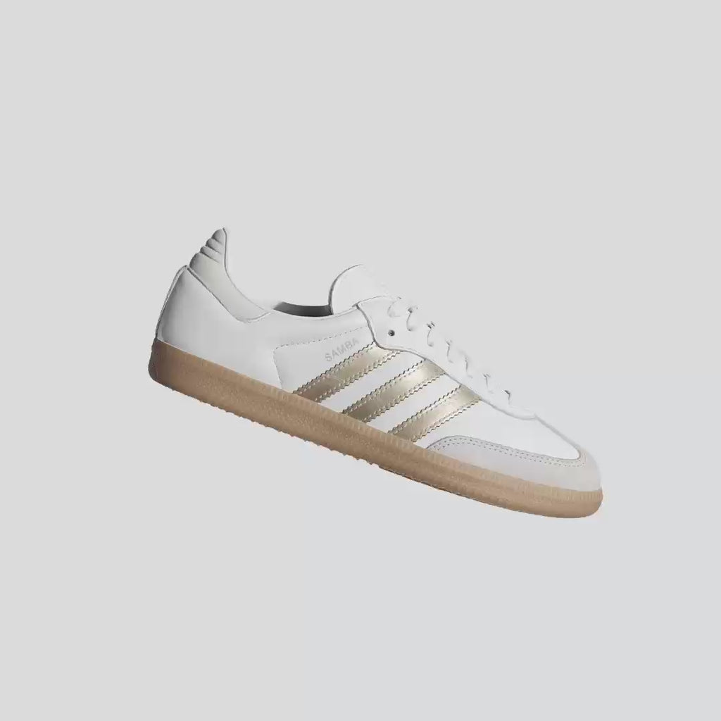 [IH9127] WOMENS ADIDAS SAMBA OG 'WHITE WONDER GOLD METALLIC'