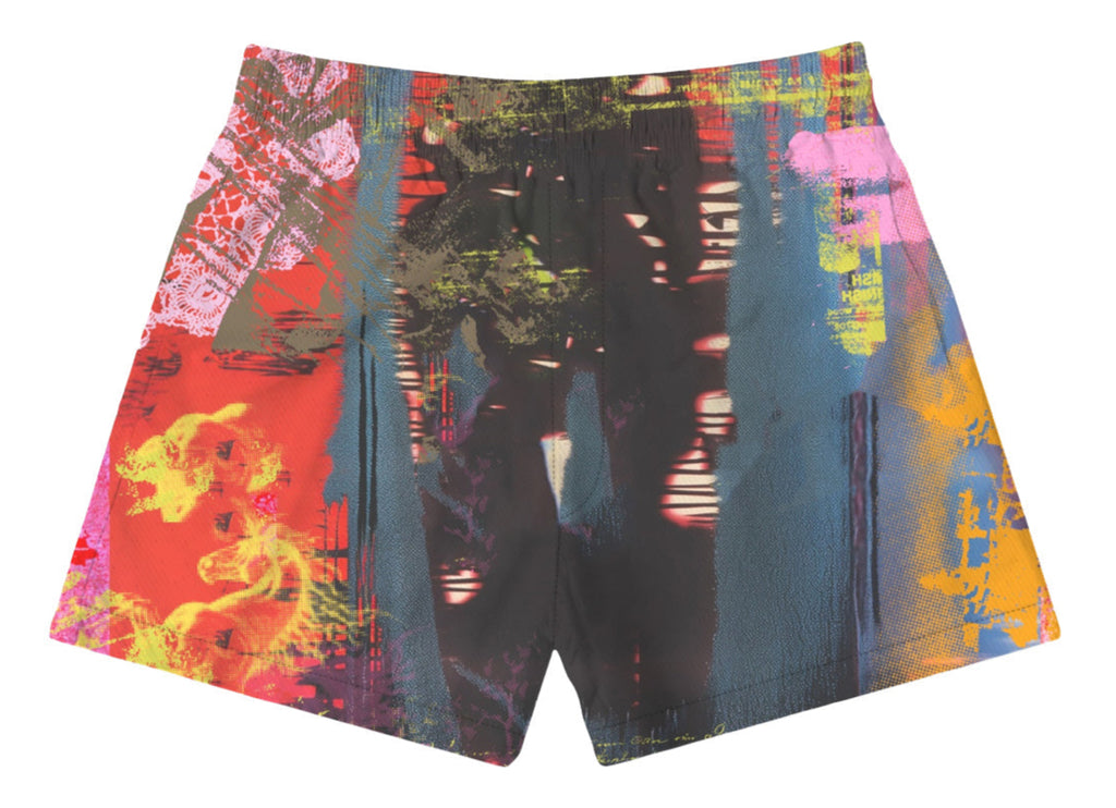 [P504-PMAB225] MENS PURPLE BRAND ABSTRACT ALL AROUND SHORTS