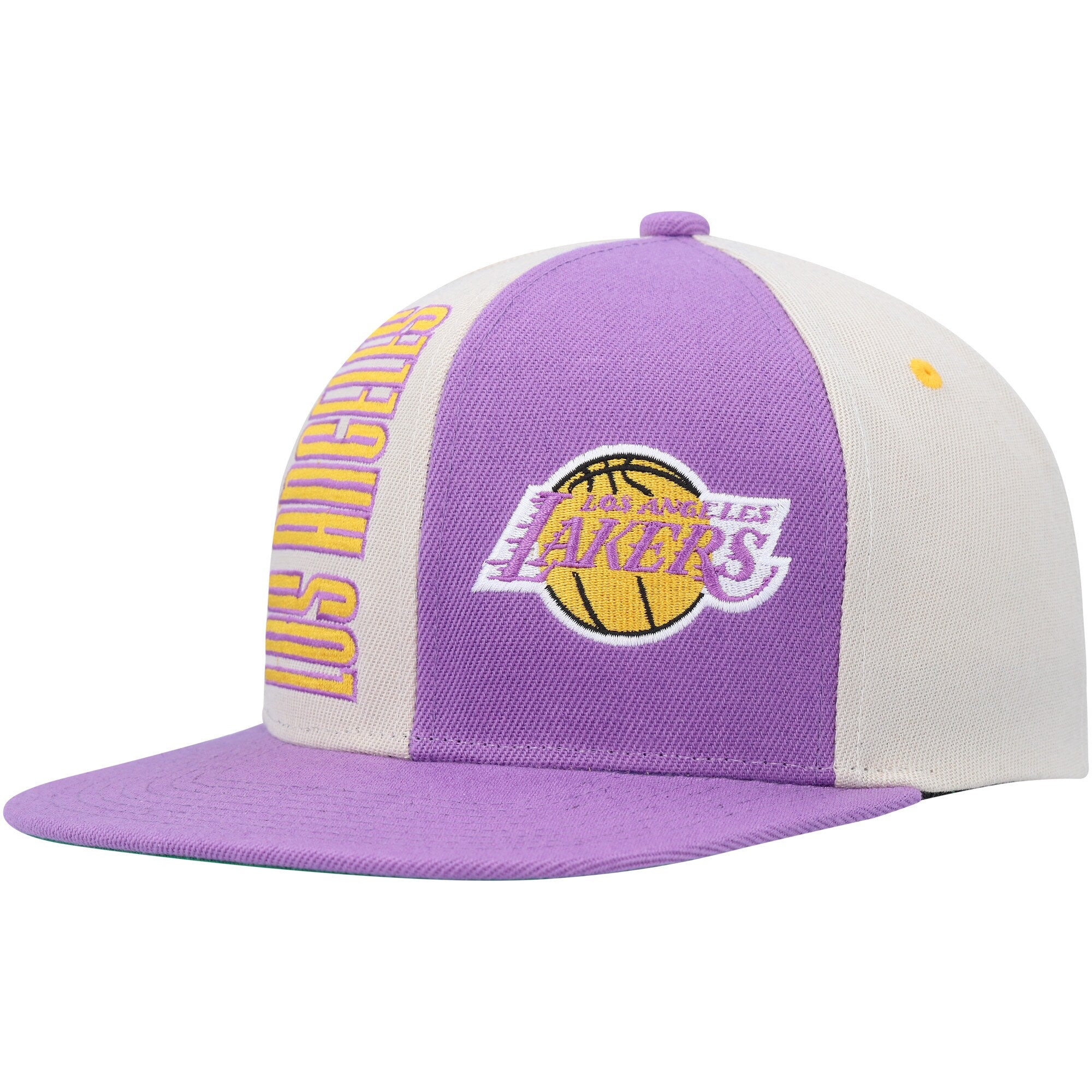 MENS MITCHELL & NESS NBA POP PANEL SNAPBACK HWC LAKERS - OFF WHITE