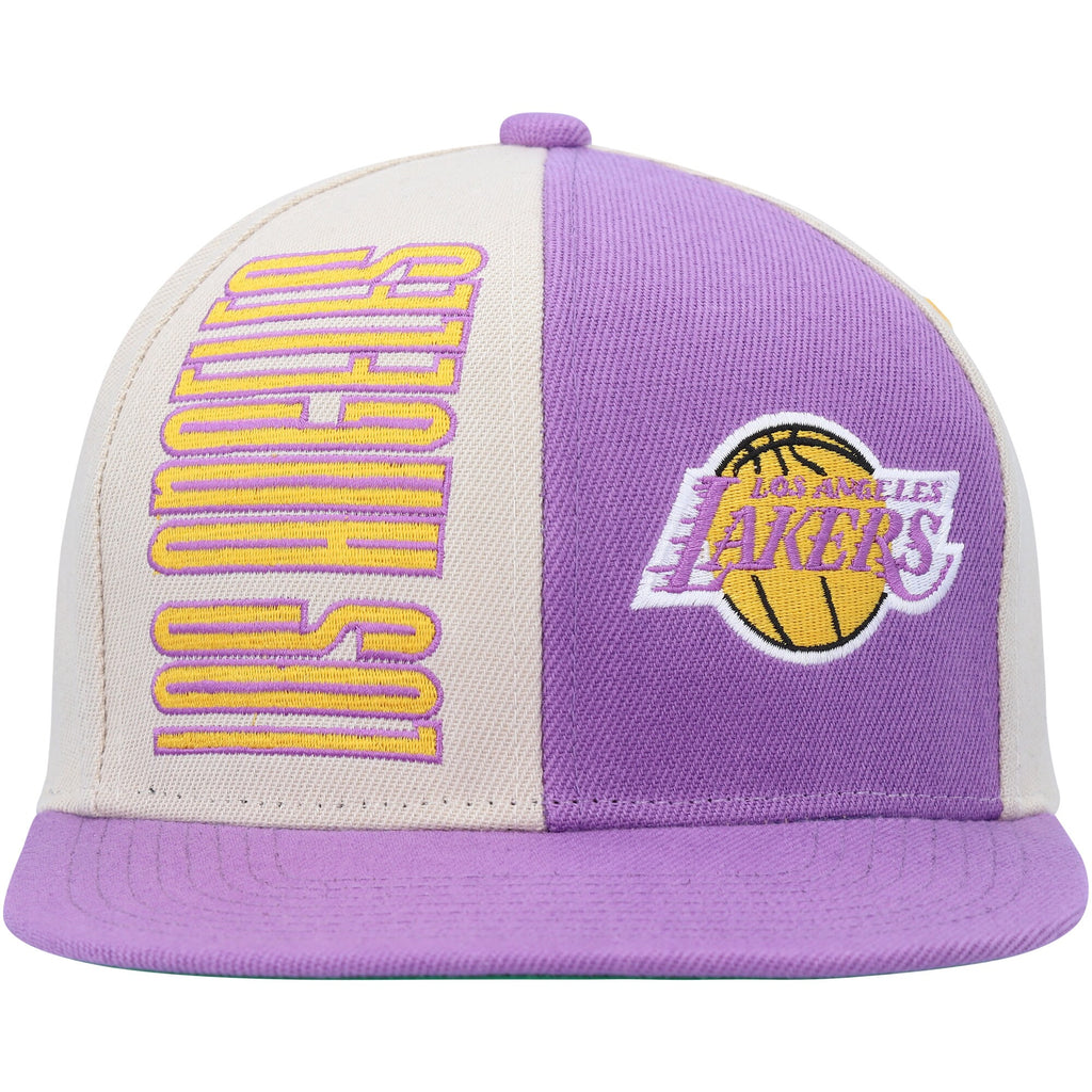 MENS MITCHELL & NESS NBA POP PANEL SNAPBACK HWC LAKERS - OFF WHITE