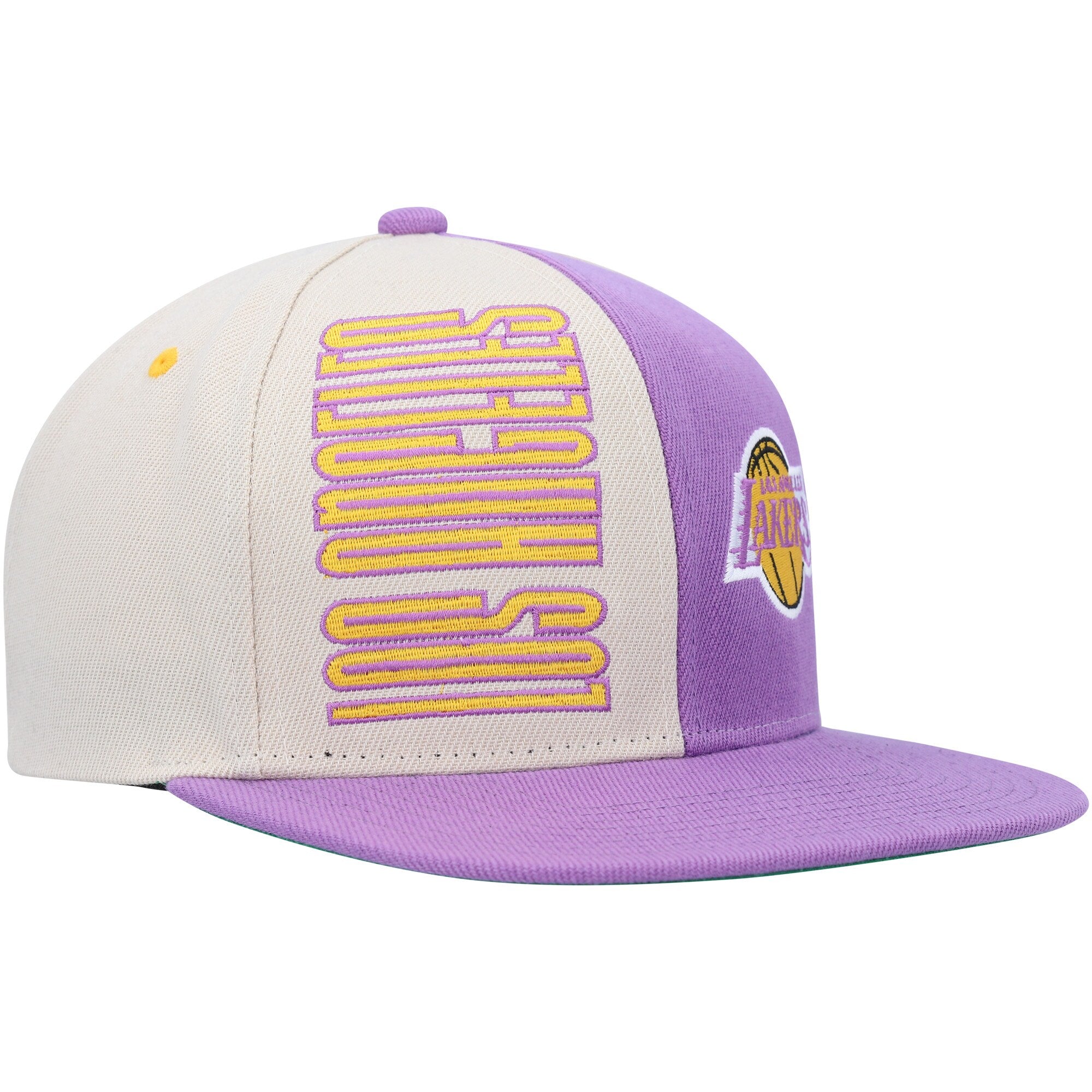 MENS MITCHELL & NESS NBA POP PANEL SNAPBACK HWC LAKERS - OFF WHITE