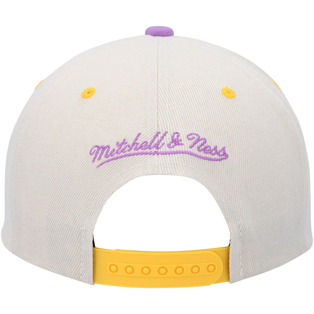 MENS MITCHELL & NESS NBA POP PANEL SNAPBACK HWC LAKERS - OFF WHITE