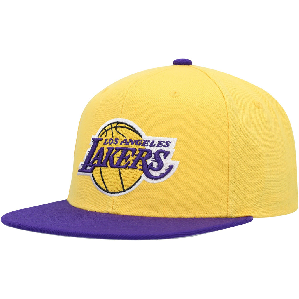 MENS MITCHELL & NESS NBA SIDE CORE 2.0 SNAPBACK LAKERS - YELLOW-PURPLE