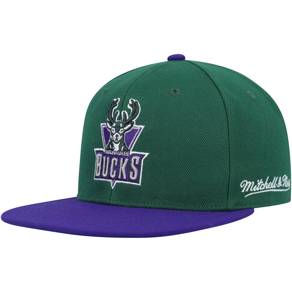 [6HSFSH22051-MBUGREN] MENS NBA MILWAUKEE BUCKS COAST 2 COAST FITTED