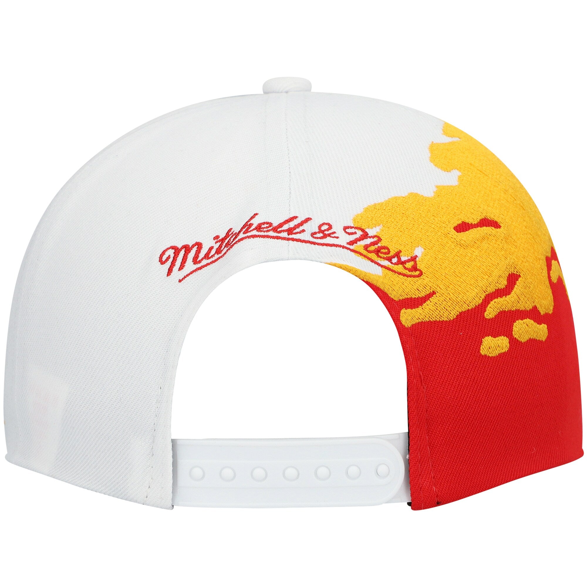 MENS MITCHELL & NESS NBA PAINTBRUSH SNAPBACK HWC HAWKS - WHITE-RED