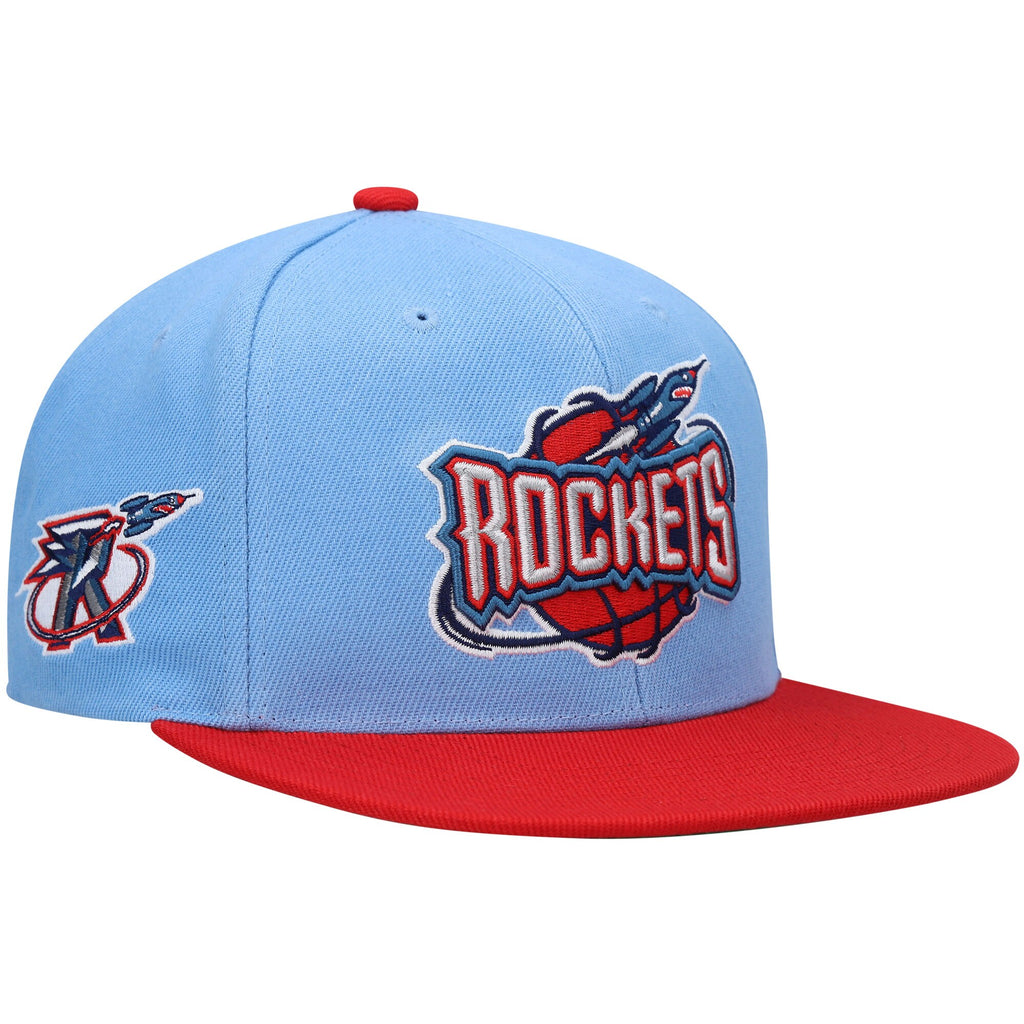 MENS MITCHELL & NESS NBA SIDE CORE 2.0 SNAPBACK HWC ROCKETS - LIGHT BLUE-RED