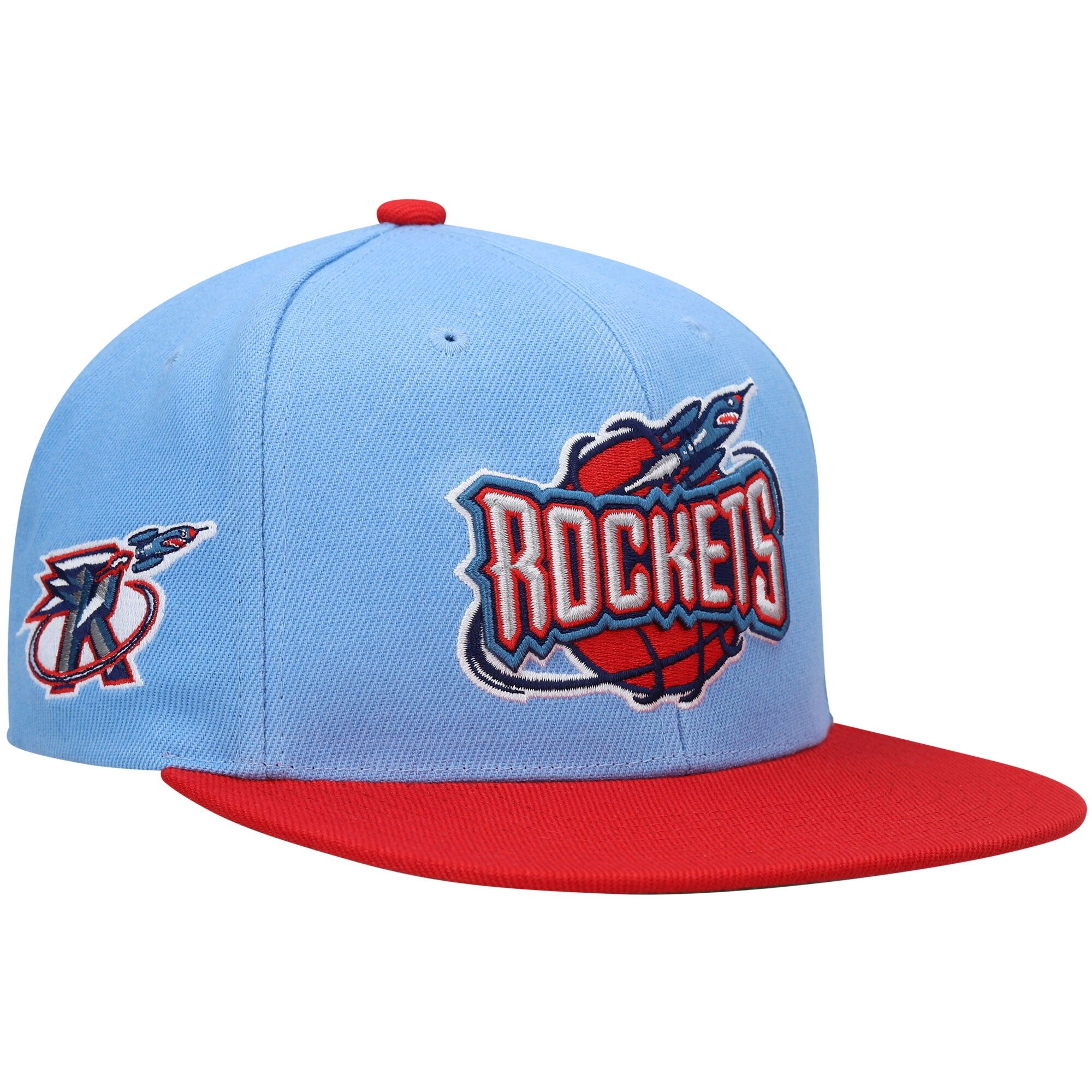 MENS MITCHELL & NESS NBA SIDE CORE 2.0 SNAPBACK HWC ROCKETS - LIGHT BLUE-RED