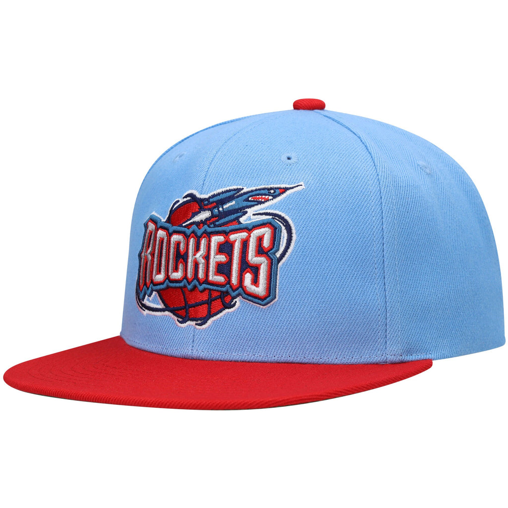 MENS MITCHELL & NESS NBA SIDE CORE 2.0 SNAPBACK HWC ROCKETS - LIGHT BLUE-RED