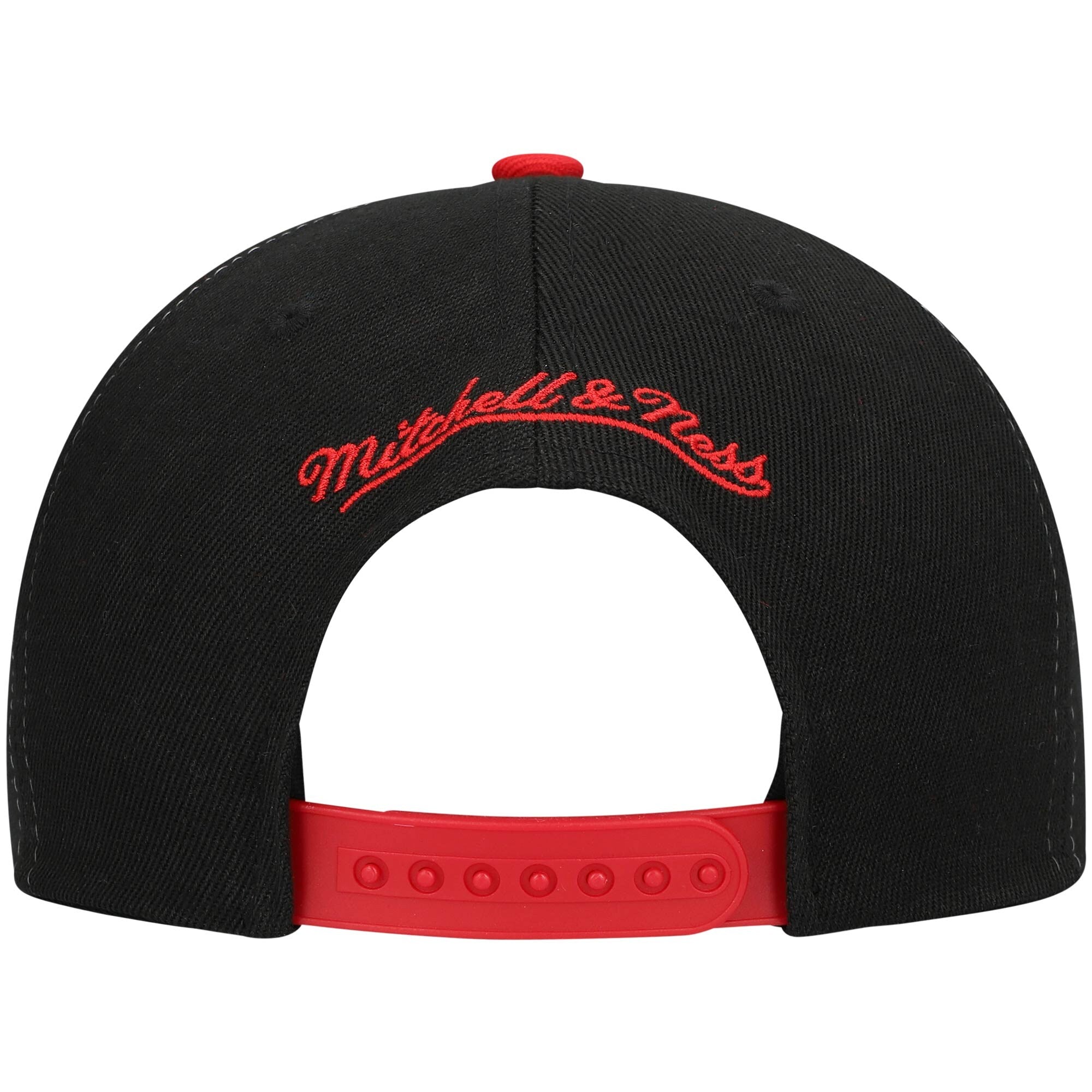 MENS MITCHELL & NESS NBA SHARKTOOTH SNAPBACK HWC HEAT - BLACK-RED