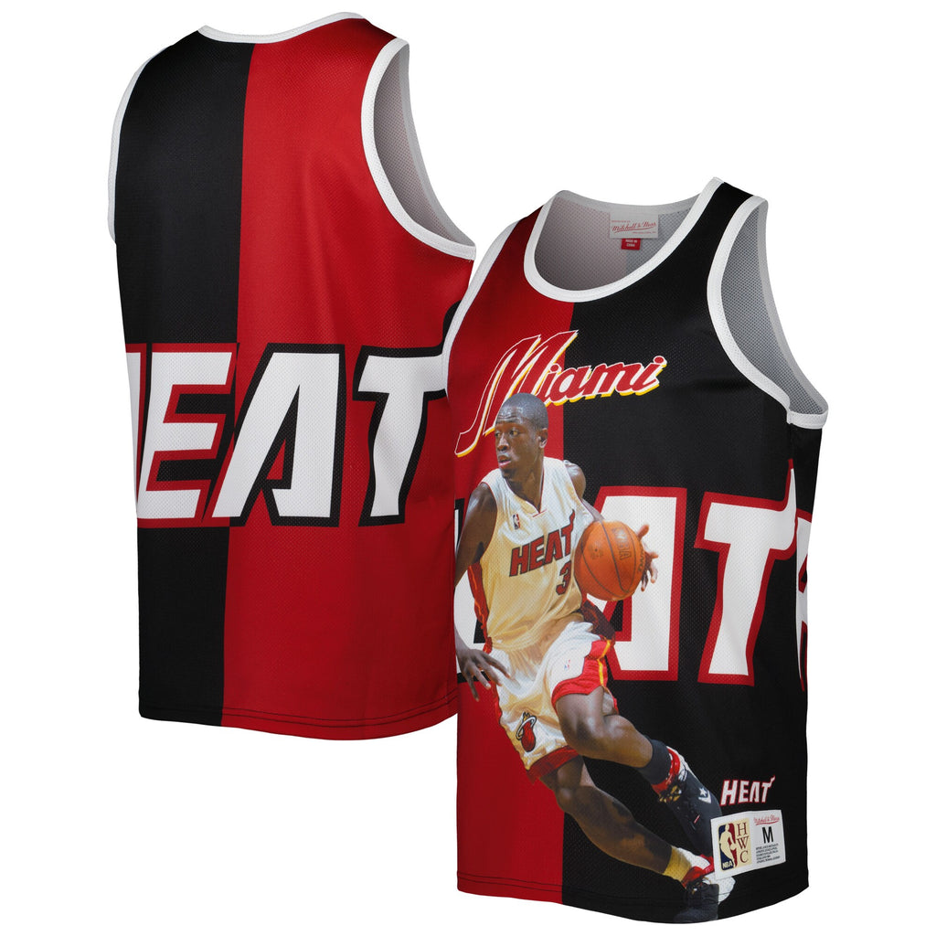 MENS MITCHELL & NESS SUBLIMATED PLAYER TANK HEAT DWYANE WADE