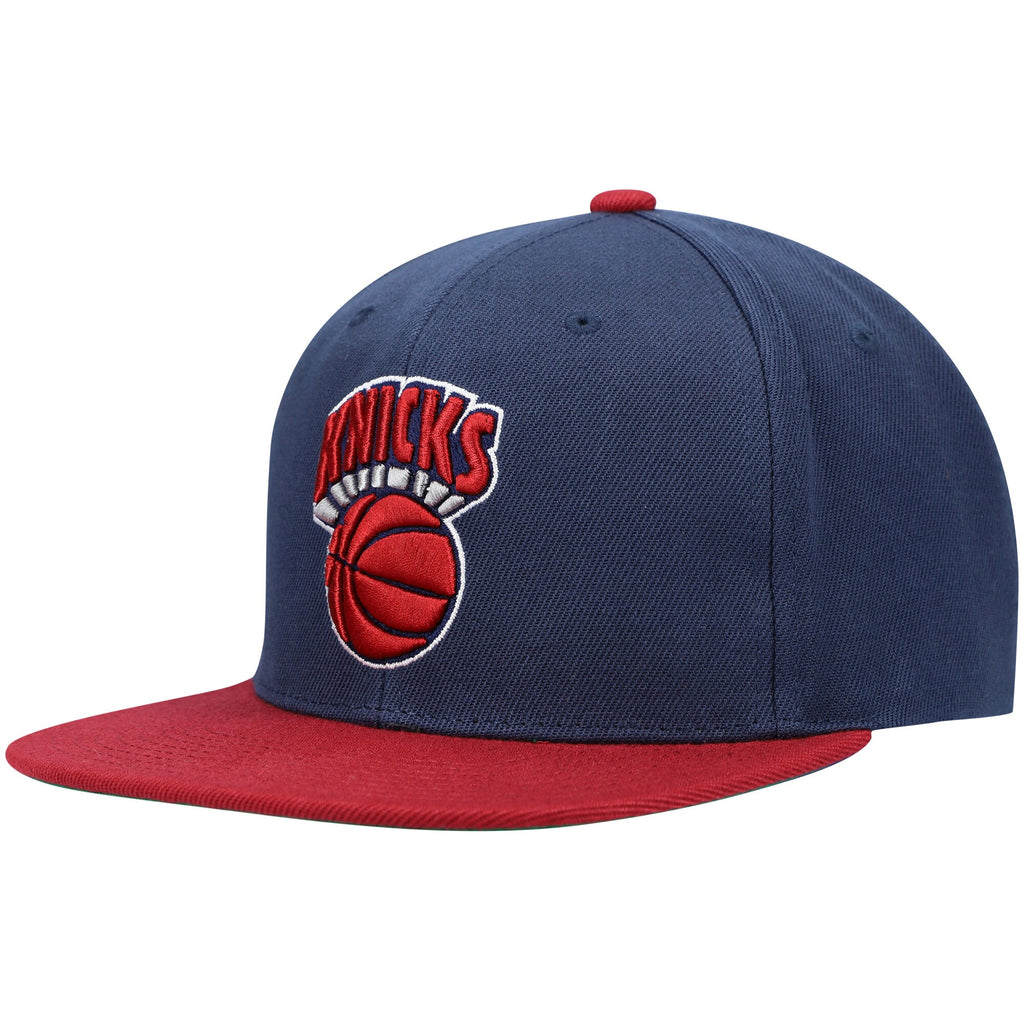 MENS MITCHELL & NESS NBA CORE BASIC SNAPBACK HWC KNICKS - NAVY-DARK RED
