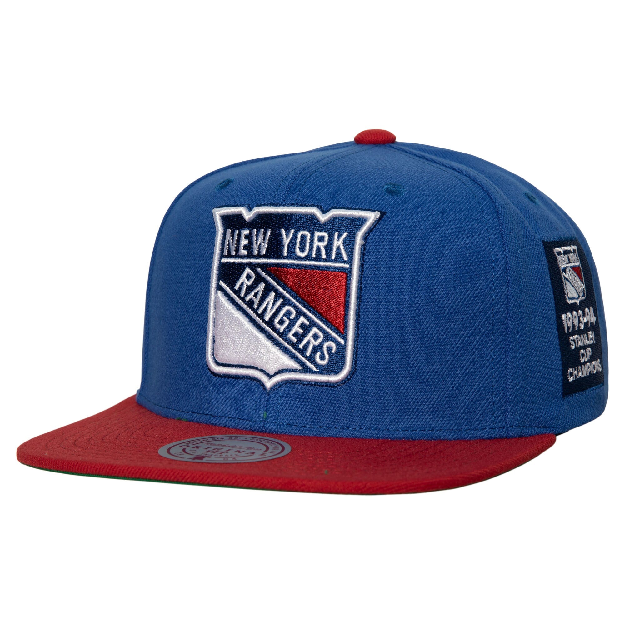 MENS MITCHELL & NESS NHL 2 TONE SIDE PATCH SNAPBACK RANGERS - BLUE
