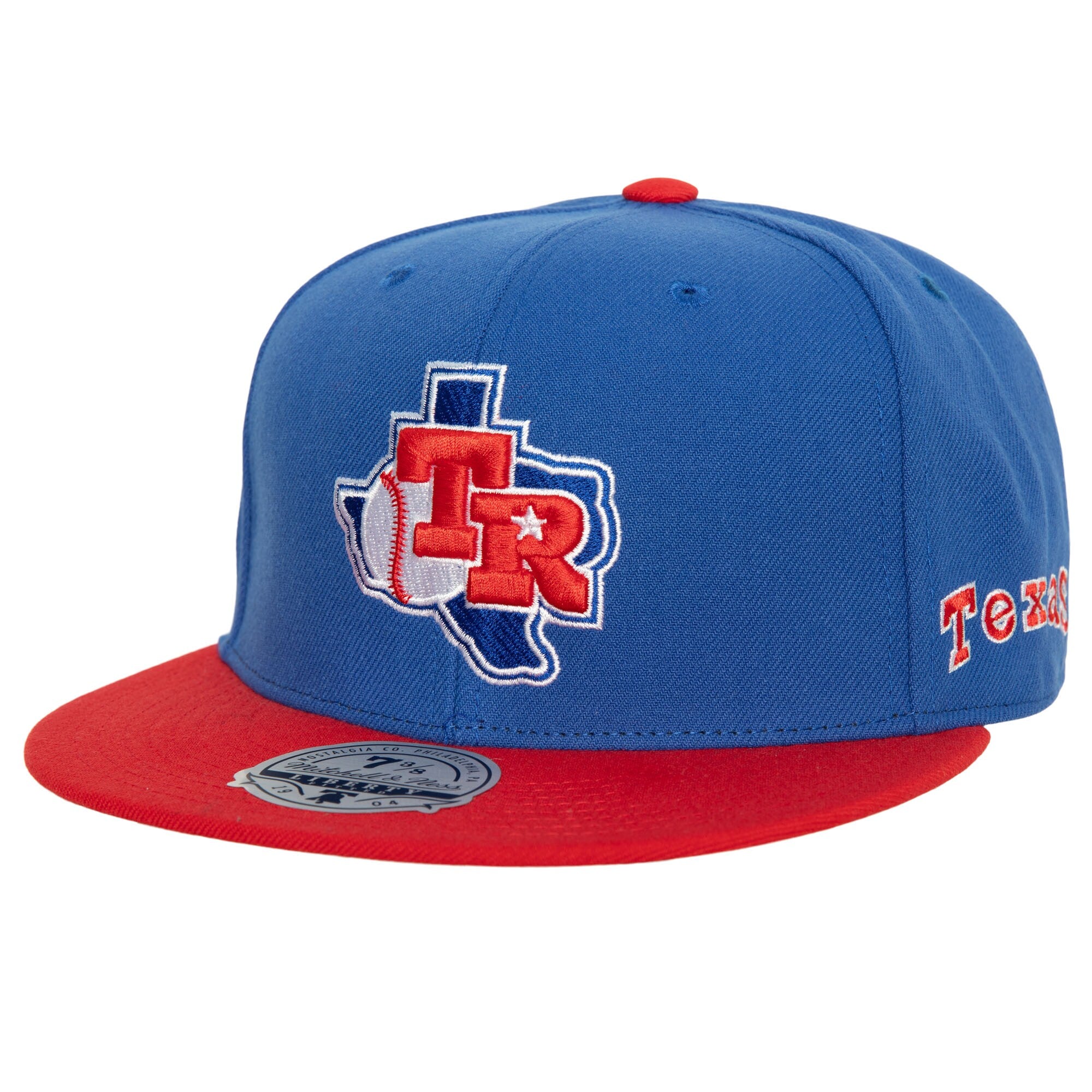 MENS MITCHELL & NESS MLB BASES LOADED FITTED COOP RANGERS