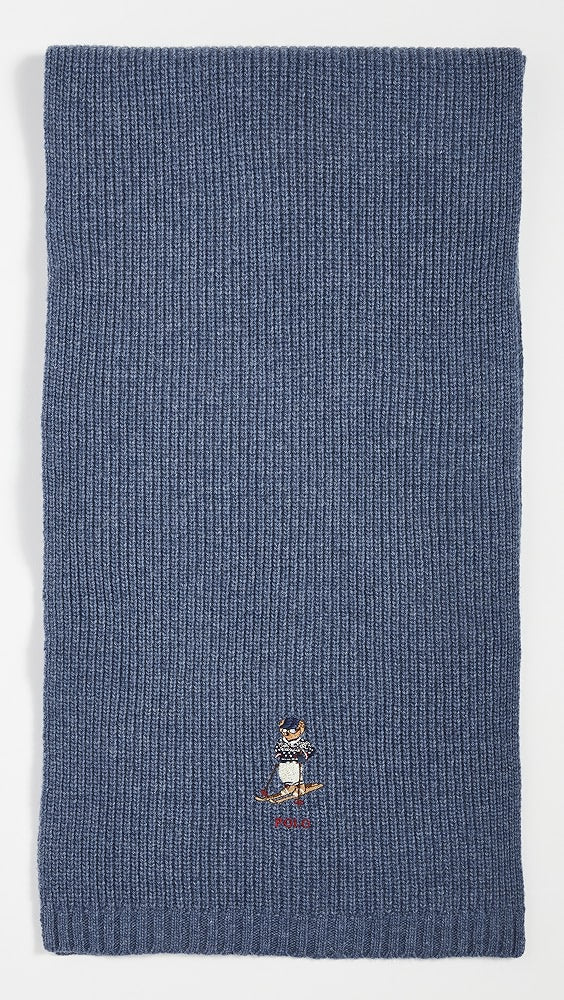[PC0769-445] ADULT POLO RALPH LAUREN CHUNKY RIBBED BEAR SCARF