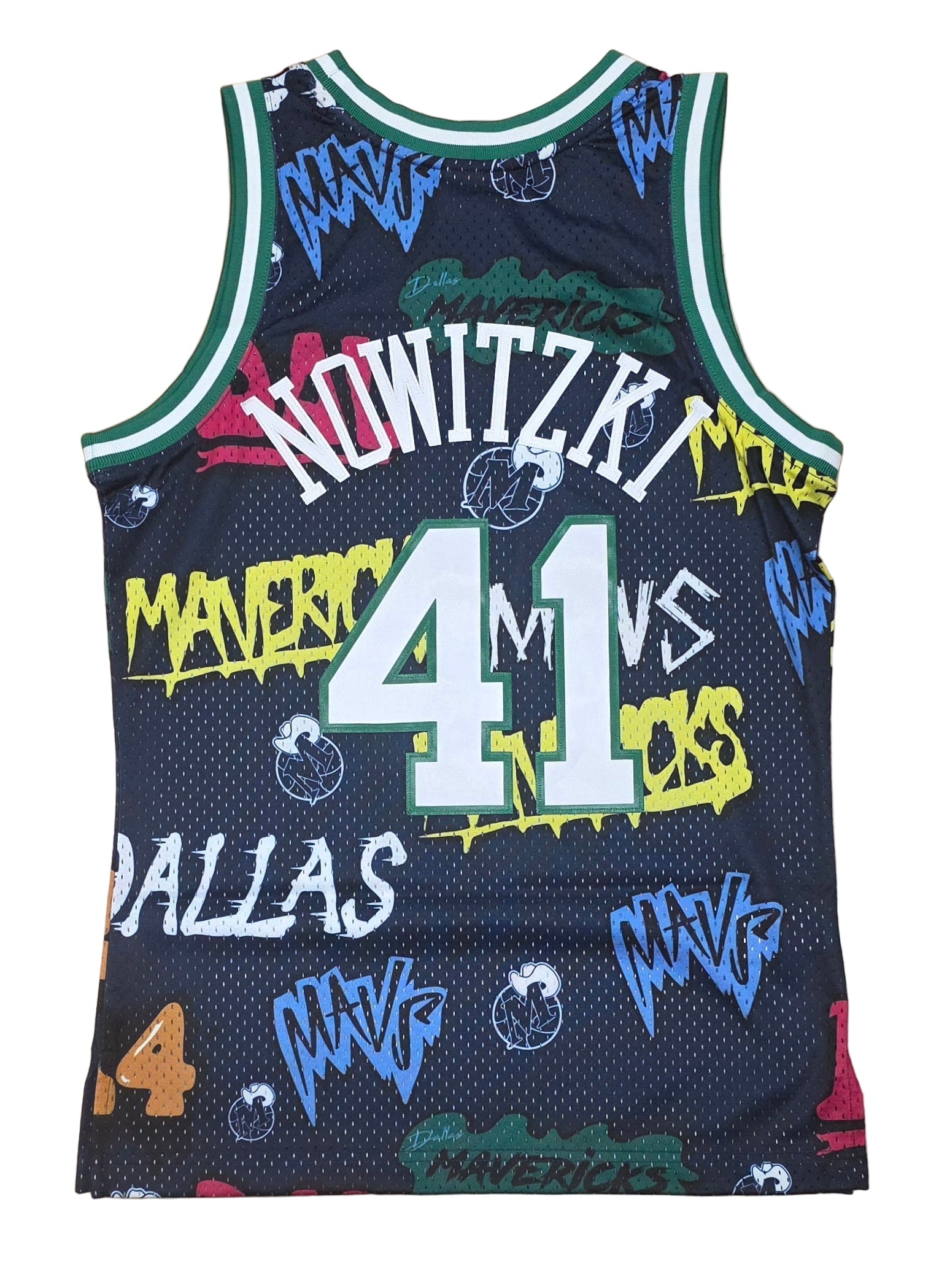 MENS MITCHELL & NESS SLAP STICKER SWINGMAN JERSEY MAVERICKS 1998 DIRK NOWITZKI