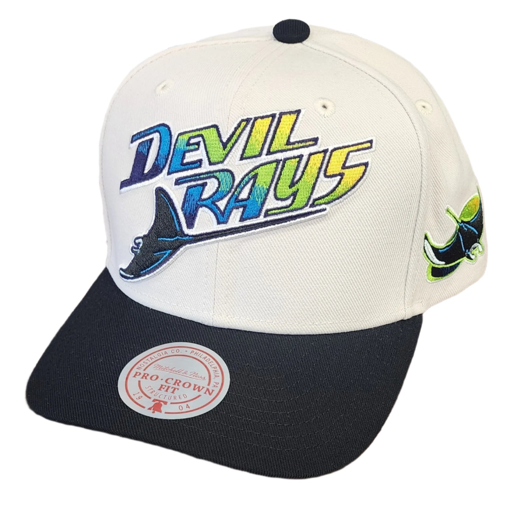 [HP11517-TBROFWH] MENS MITCHELL & NESS MLB OFF WORD PRO SNAPBACK COOP RAYS