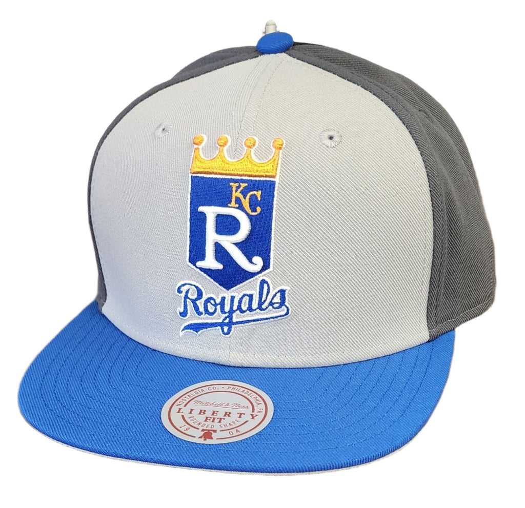 MENS MITCHELL & NESS MLB TRIPLE PLAY LIBERTY SNAPBACK COOP ROYALS