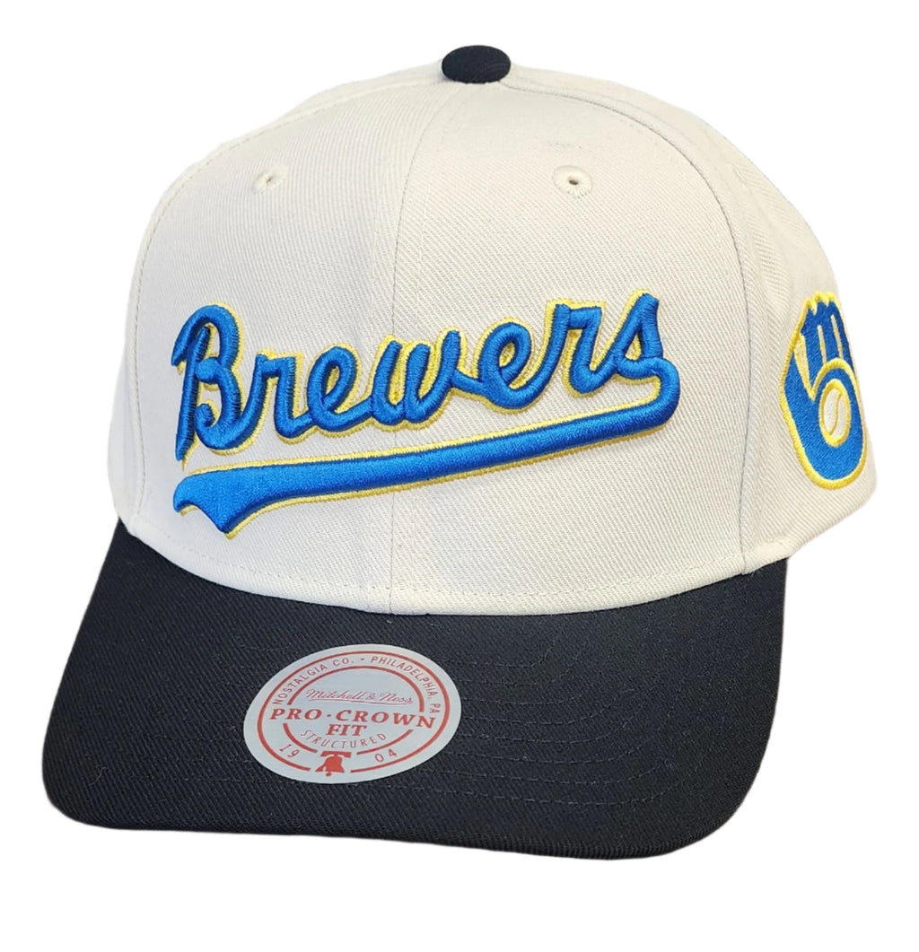 [HP11517-MBROFWH] MENS MITCHELL & NESS MLB OFF WORD PRO SNAPBACK COOP BREWERS