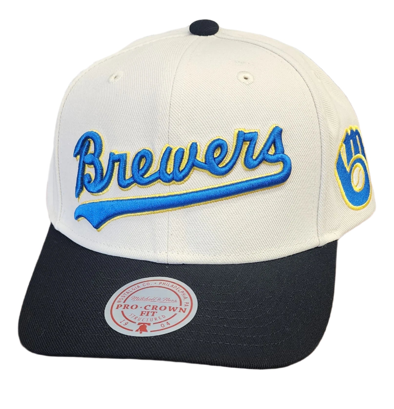 [HP11517-MBROFWH] MENS MITCHELL & NESS MLB OFF WORD PRO SNAPBACK COOP BREWERS
