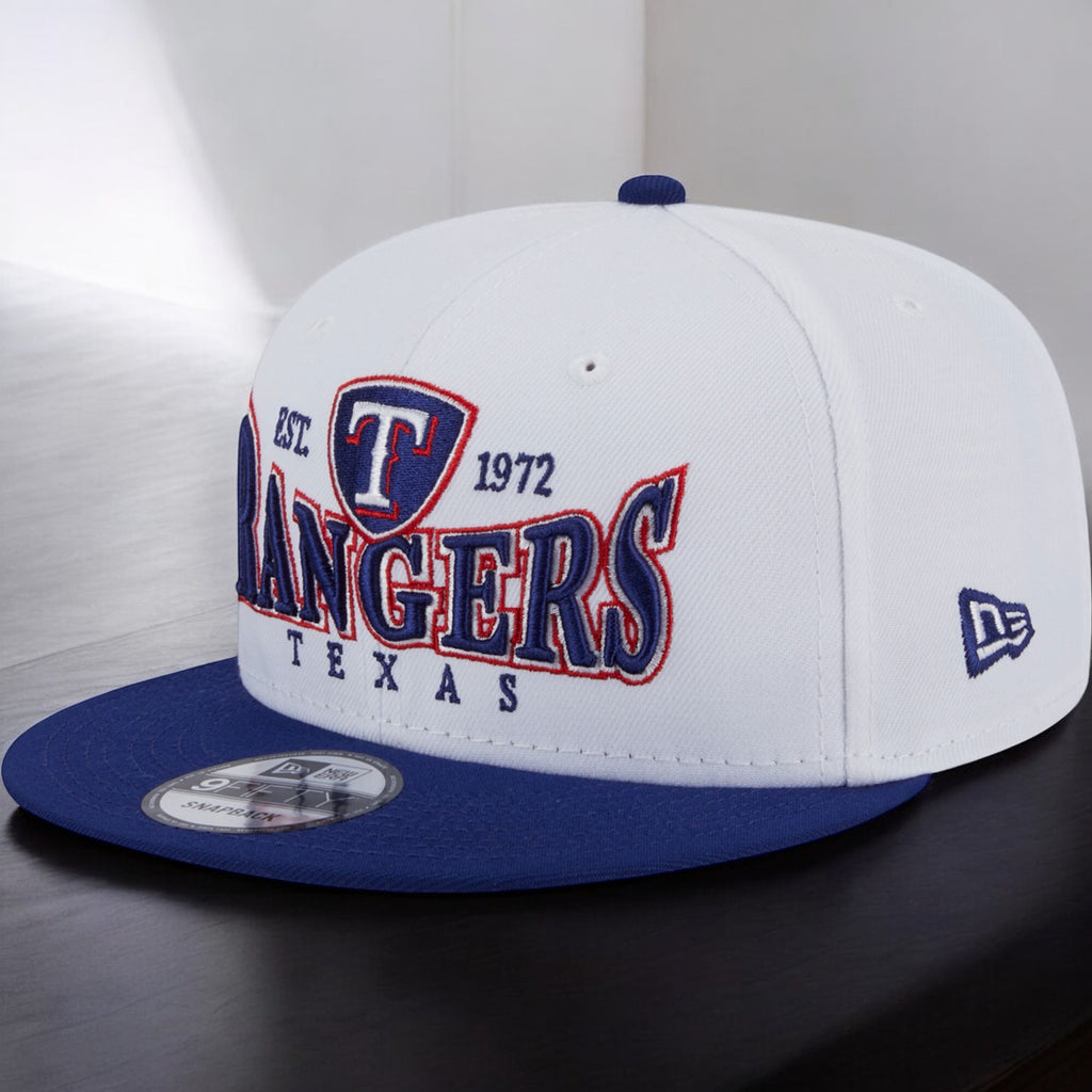 [60310269] MENS NEW ERA MLB TEXAS RANGERS 950 CREST STACK SNAPBACK - WHITE/ROYAL