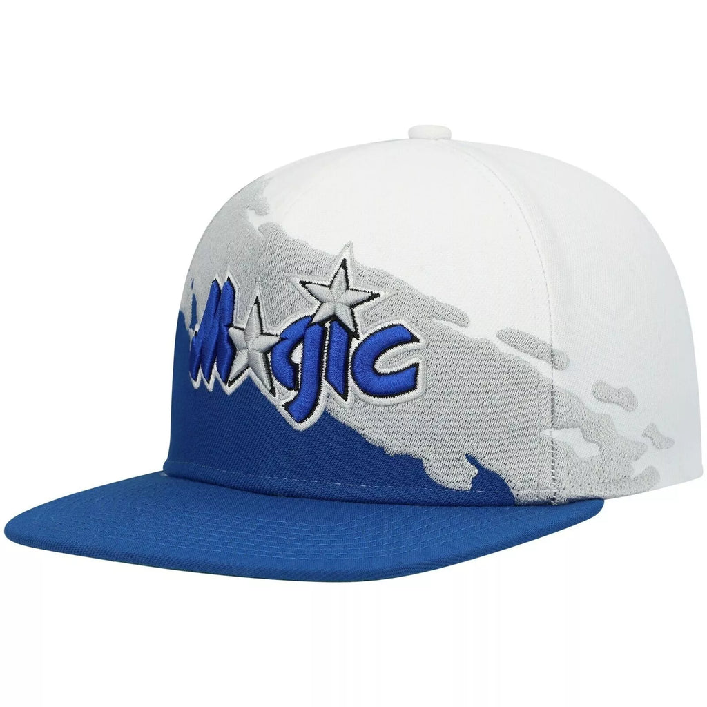 MENS MITCHELL & NESS NBA PAINTBRUSH SNAPBACK HWC MAGIC - WHITE-ROYAL