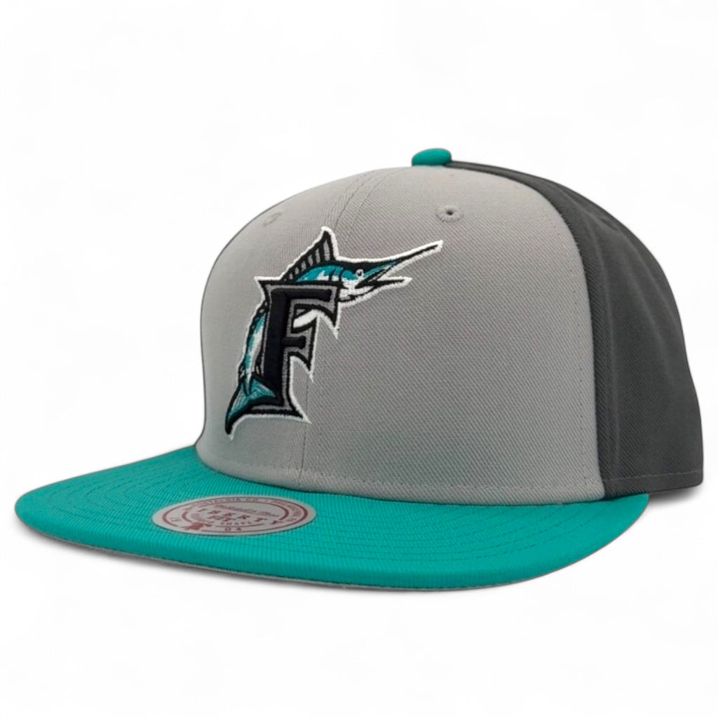 MENS MITCHELL & NESS MLB TRIPLE PLAY LIBERTY SNAPBACK COOP MARLINS