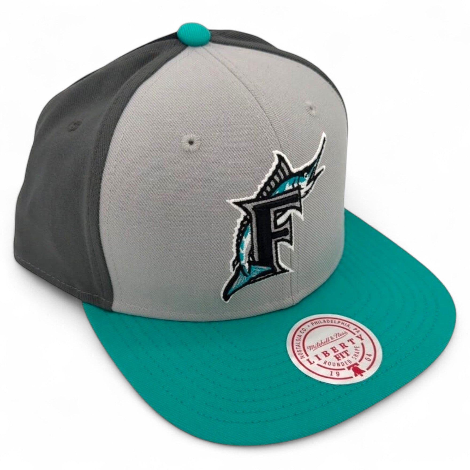 MENS MITCHELL & NESS MLB TRIPLE PLAY LIBERTY SNAPBACK COOP MARLINS