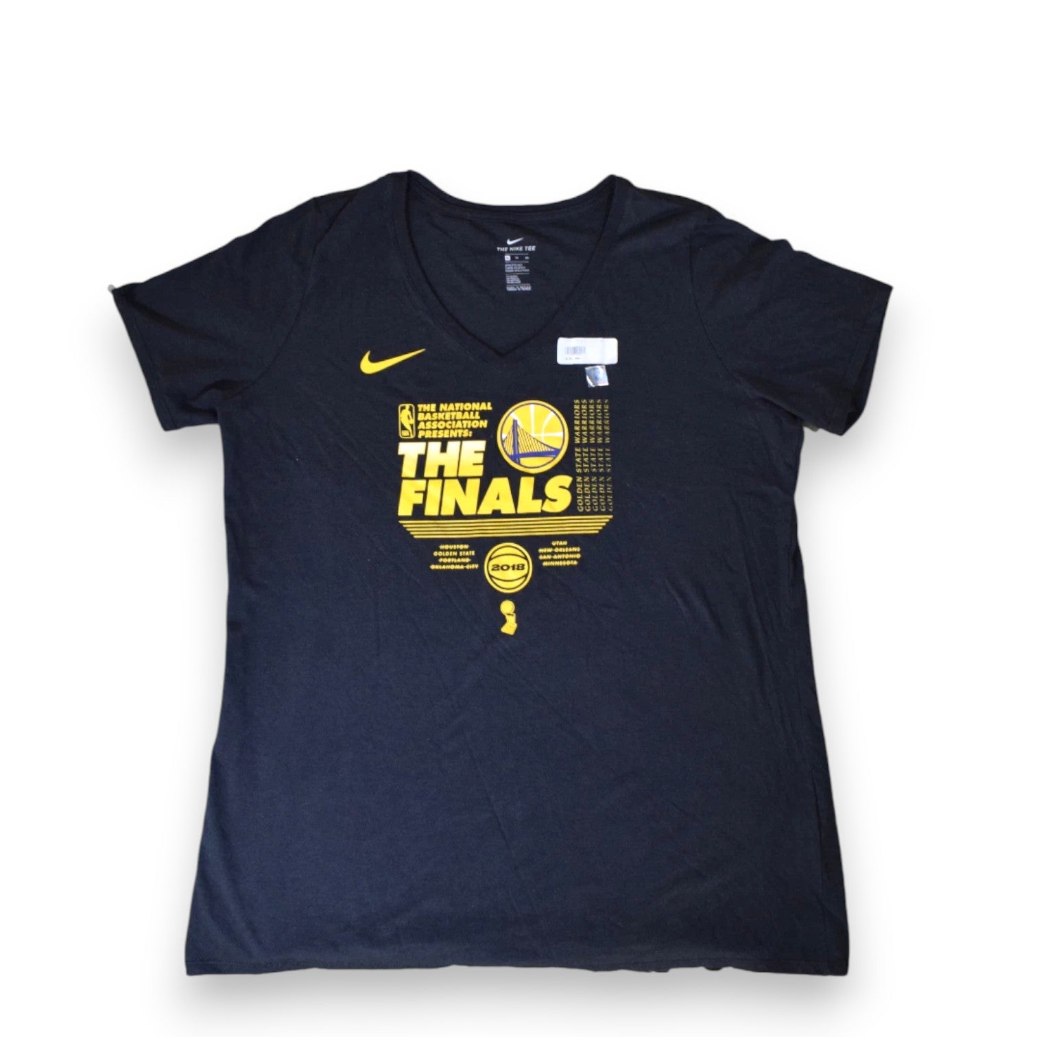 [561451-00A-FN2018] Womens Nike NBA Golden State Warriors The Finals 2018 V-Neck Tee