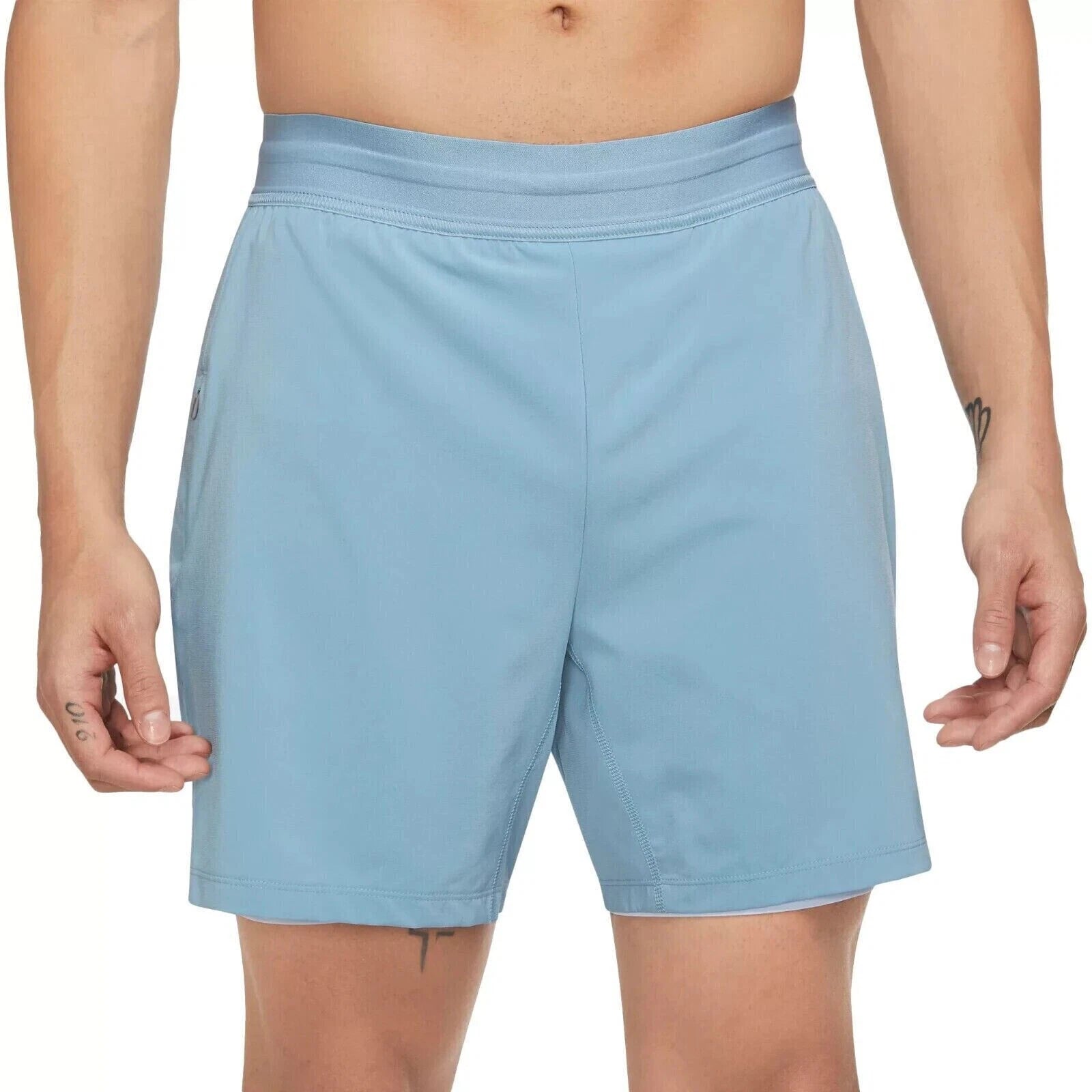 [DC5320-494] MENS NIKE YOGA 2-IN-1 LINED TRAINING SHORTS