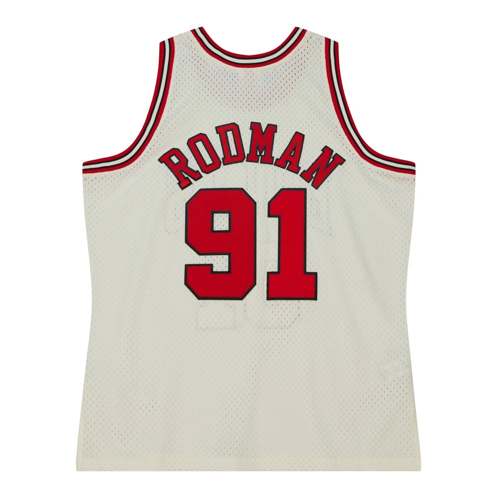 MENS MITCHELL & NESS CREAM TEAM COLOR SWINGMAN JERSEY BULLS 1997 DENNIS RODMAN