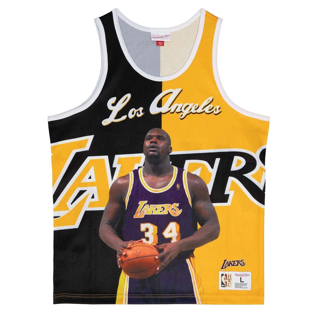 MENS MITCHELL & NESS SUBLIMATED PLAYER TANK LAKERS SHAQUILLE O'NEAL