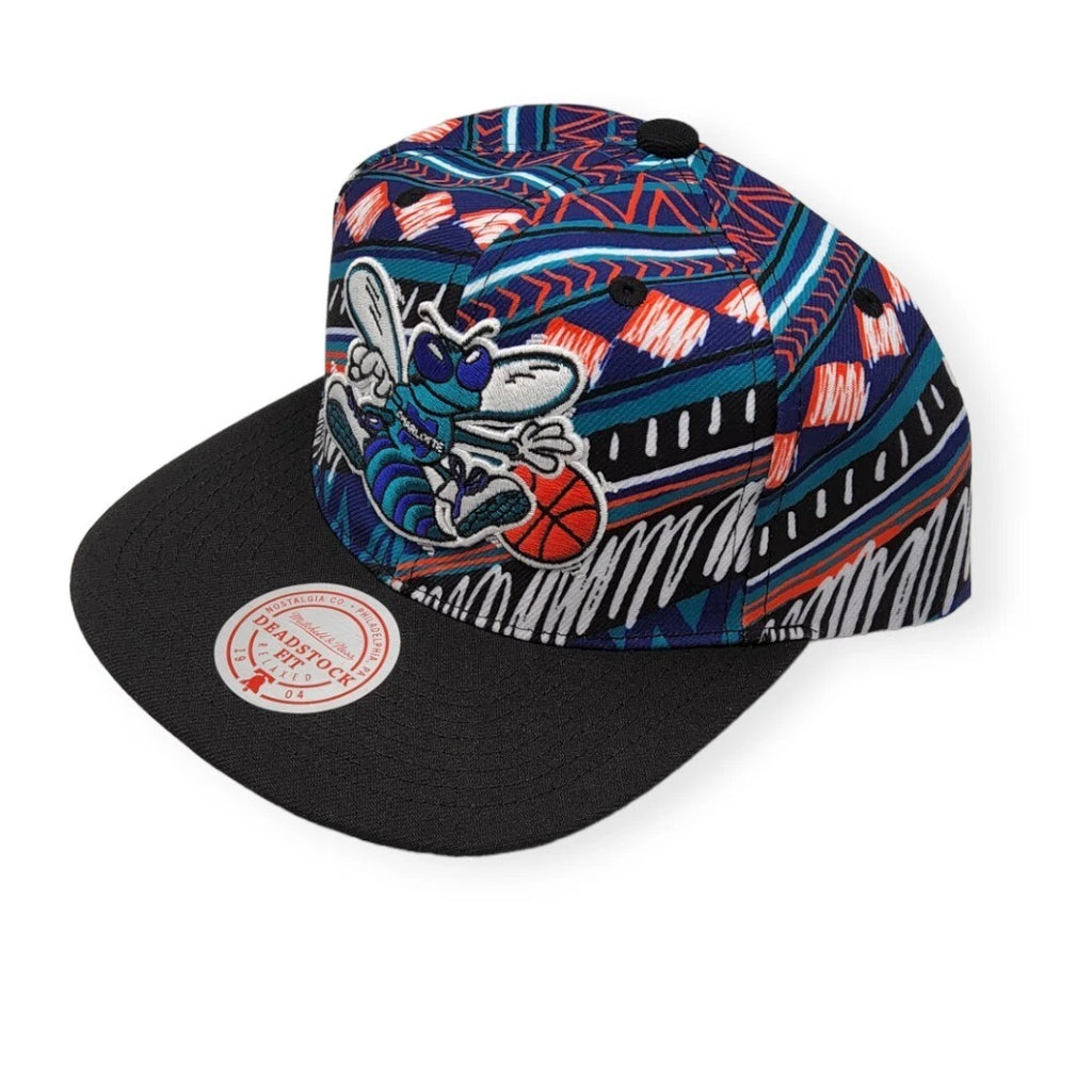 MENS MITCHELL & NESS NBA GAME DAY PATTERN DEADSTOCK HWC HORNETS