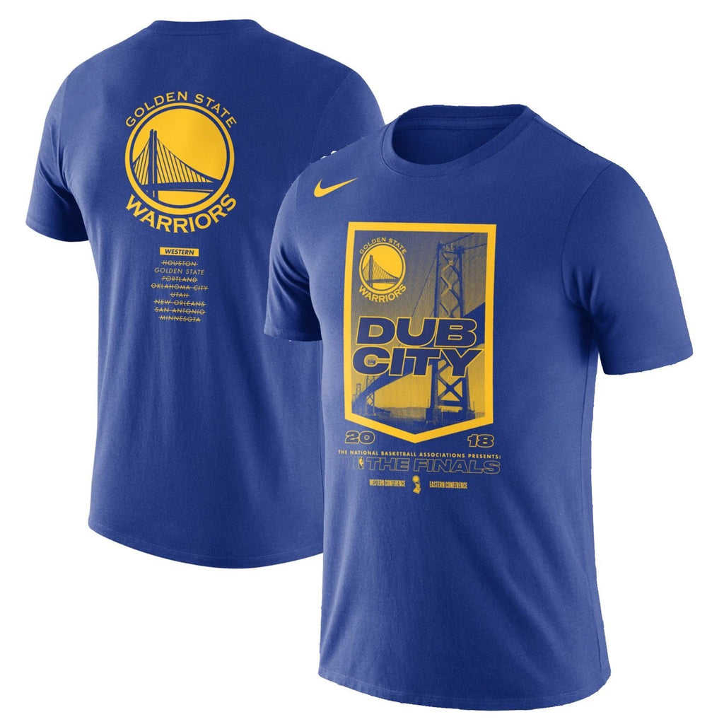 [561416-4EWESTERN] MENS NIKE NBA GS WARRIORS 2018 NBA FINALS BOUND CITY DNA COTTON PERFORMANCE T-SHIRT