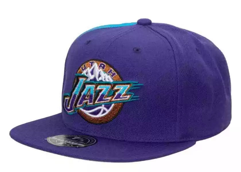 MENS MITCHELL & NESS NBA TAPESTRY FITTED HWC JAZZ