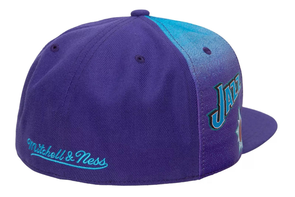 MENS MITCHELL & NESS NBA TAPESTRY FITTED HWC JAZZ