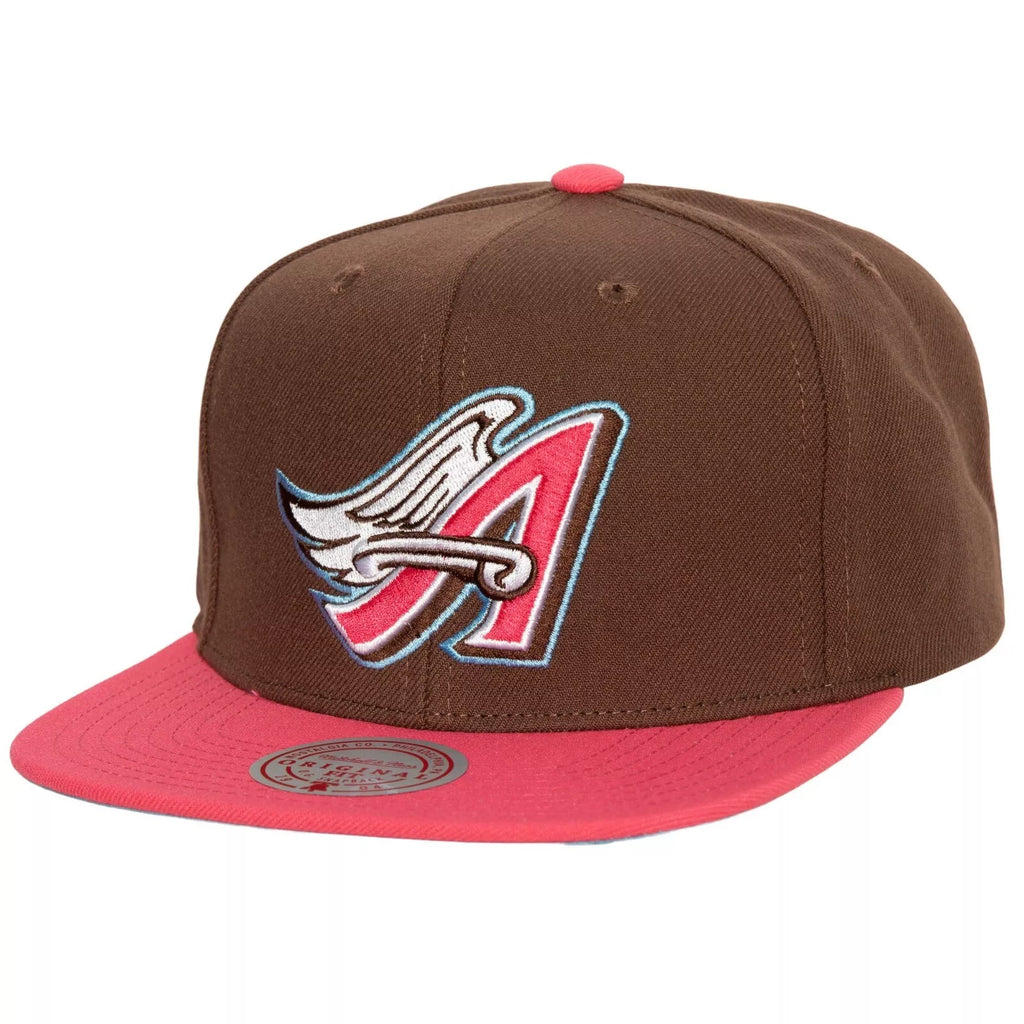 MENS MITCHELL & NESS MLB THE DAMN SNAPBACK COOP ANGELS - BROWN