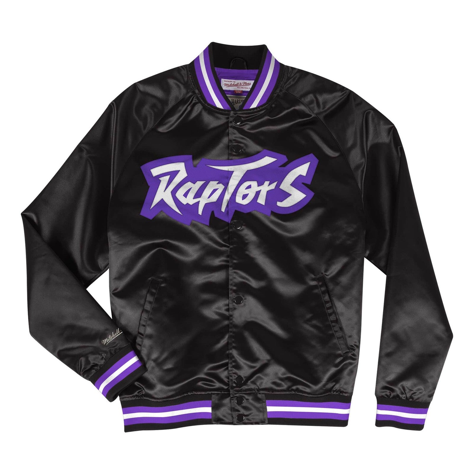 [STJKMG18013-TRABLCK1] MENS MITCHELL & NESS LIGHTWEIGHT SATIN JACKET RAPTORS