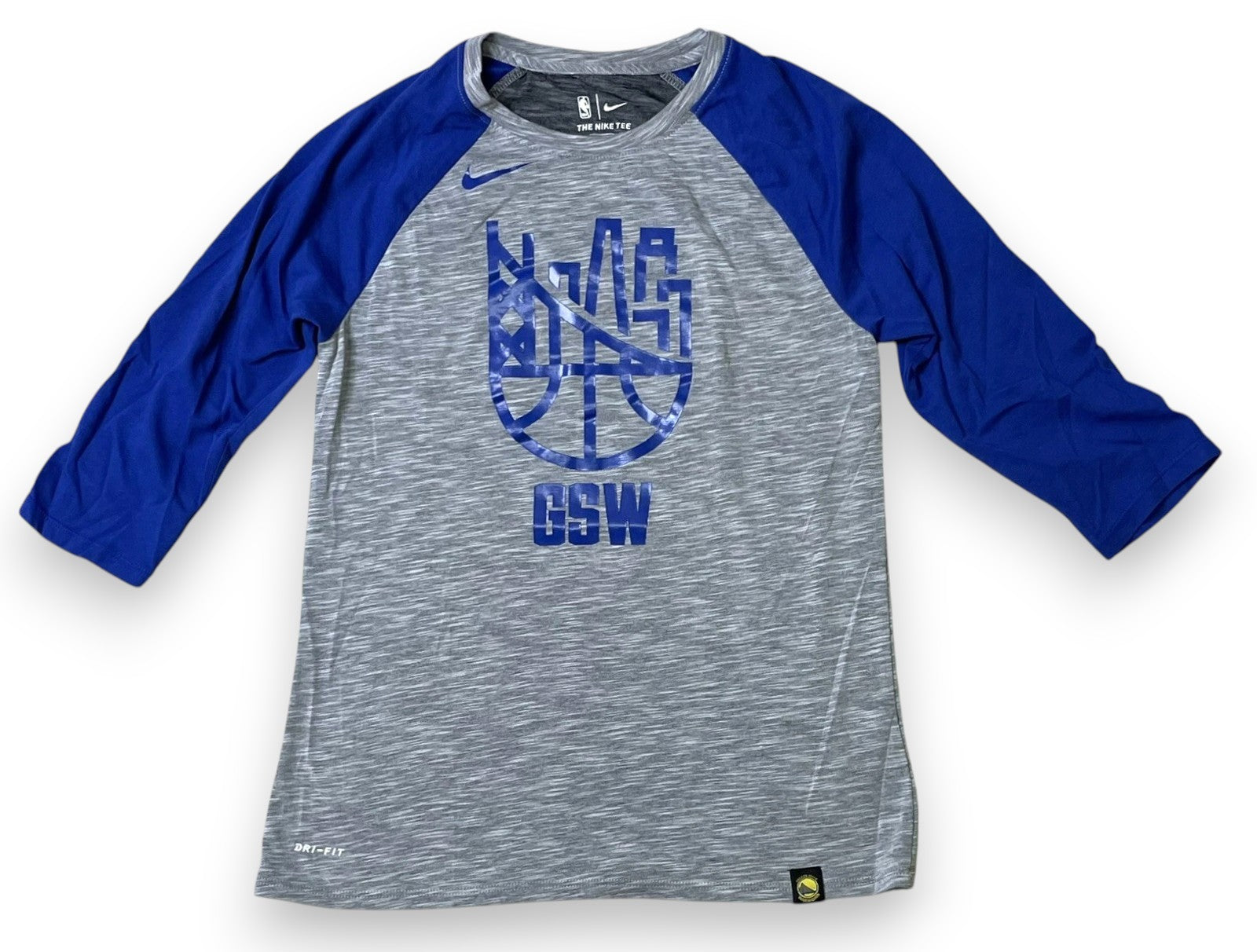 [873763-063] Womens Nike NBA Golden State Warriors "The City" 3/4 Sleeve T-shirt