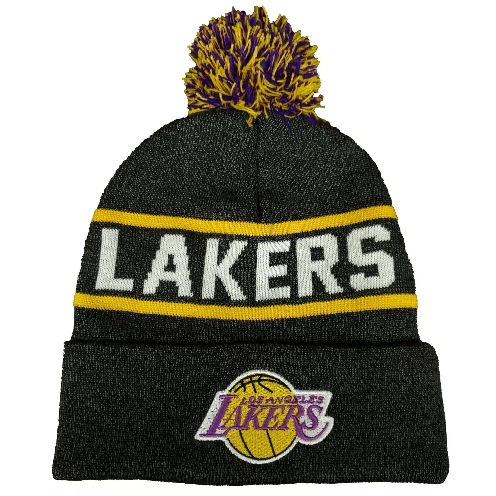 Mens Mitchell & Ness NBA RELOAD POM KNIT BEANIE LAKERS