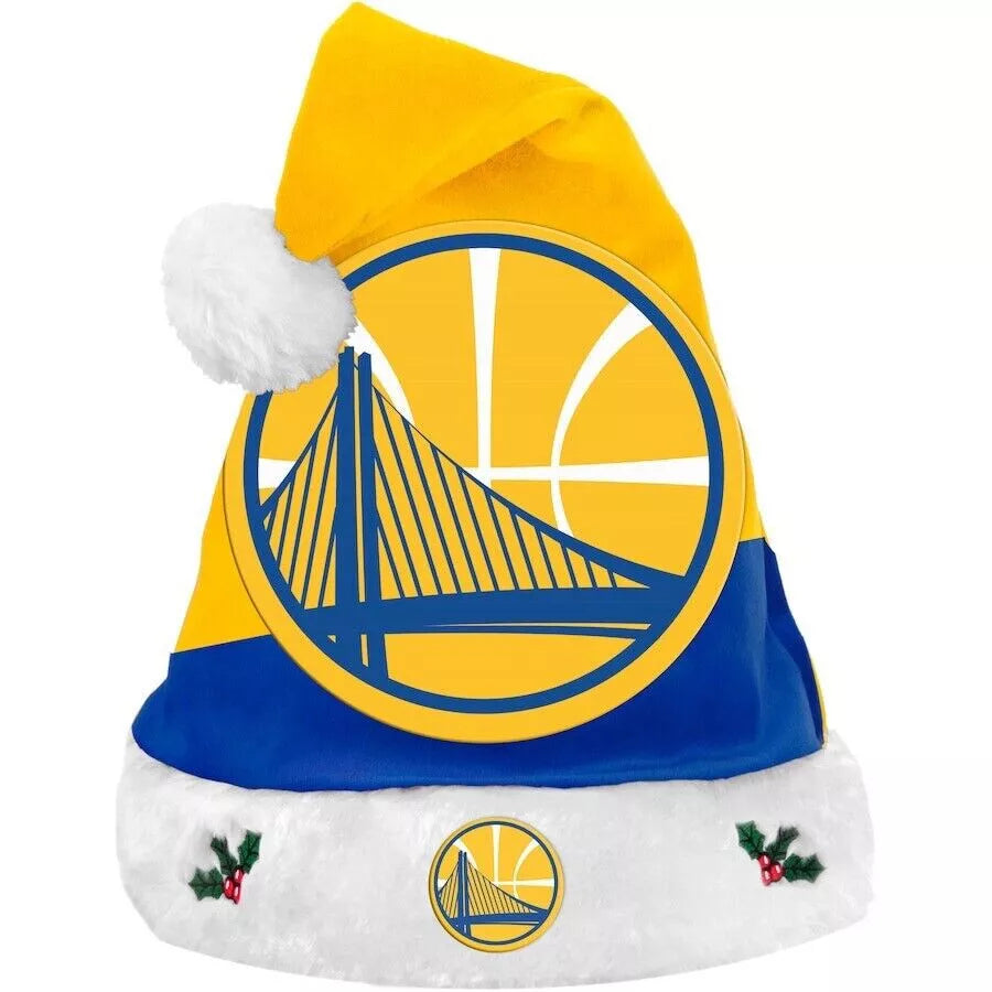 [SAI0618-00001] ADULT FOCO NBA GS WARRIORS PLUSH HOLIDAY SANTA HAT
