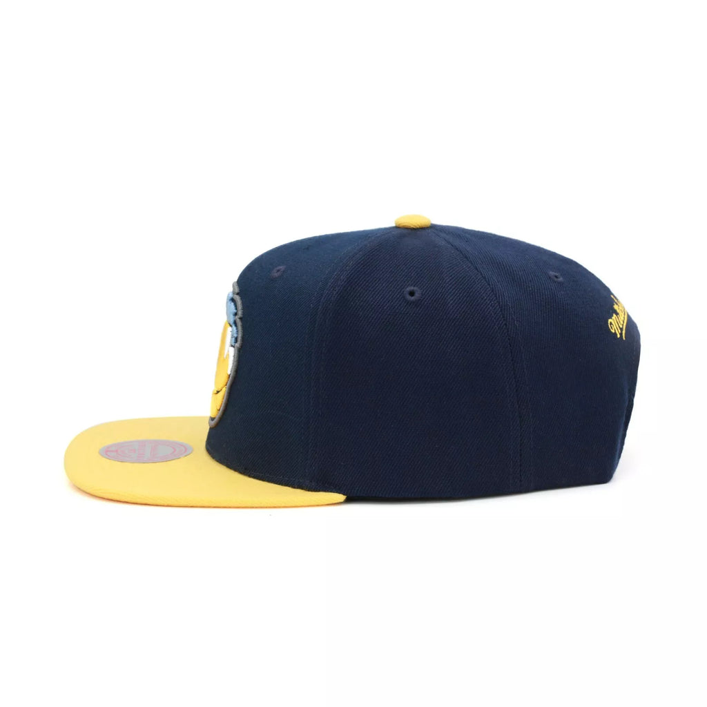 MENS MITCHELL & NESS NBA CORE BASIC SNAPBACK GRIZZLIES - NAVY-YELLOW