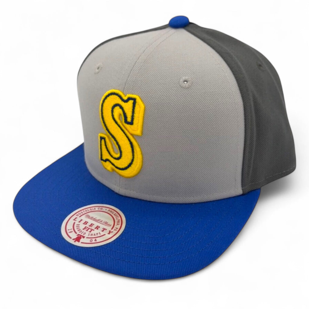 MENS MITCHELL & NESS MLB TRIPLE PLAY LIBERTY SNAPBACK COOP MARINERS