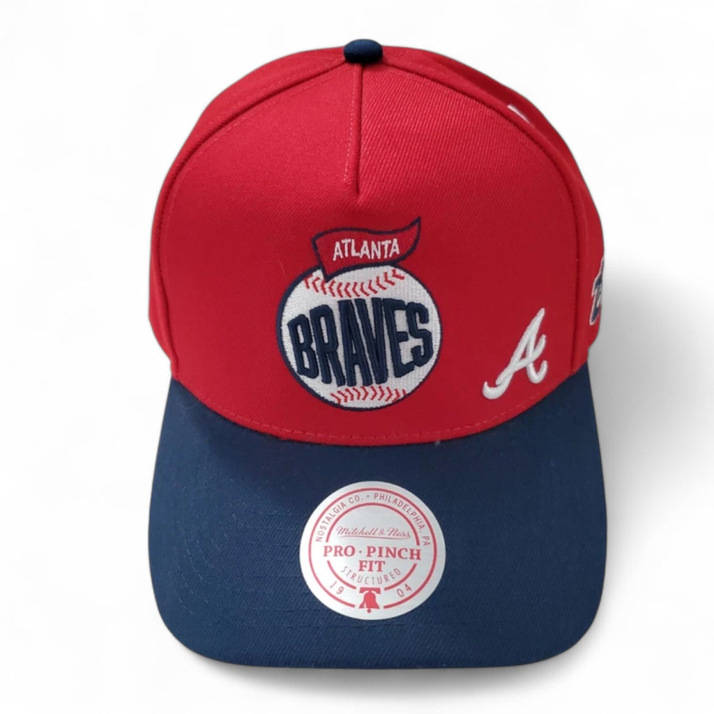 MENS MITCHELL & NESS MLB TEAM BALL PRO SNAPBACK BRAVES - RED